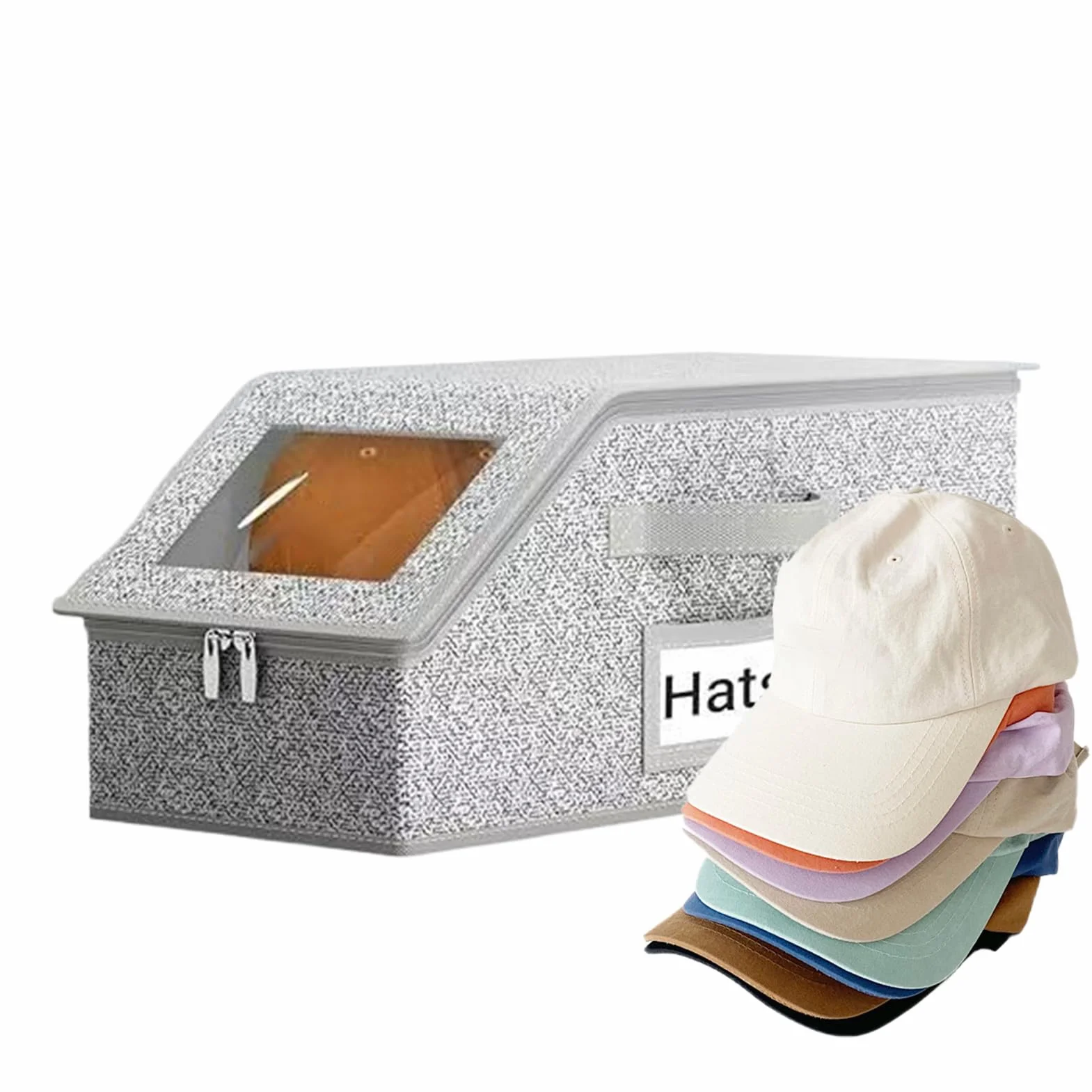 Organizzatore per Cappellini da Baseball Scatola Portacappelli Trasparente Ampia Capacità Coperchio Trasparente Custodia Resistente