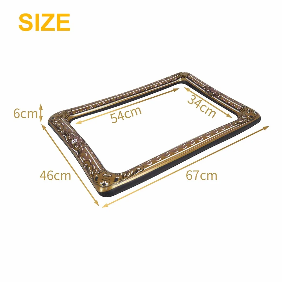 Cornice Portafoto Gonfiabile 46 x 67 cm Marrone per Selfie Photo Booth Festa Matrimoni Decorazione