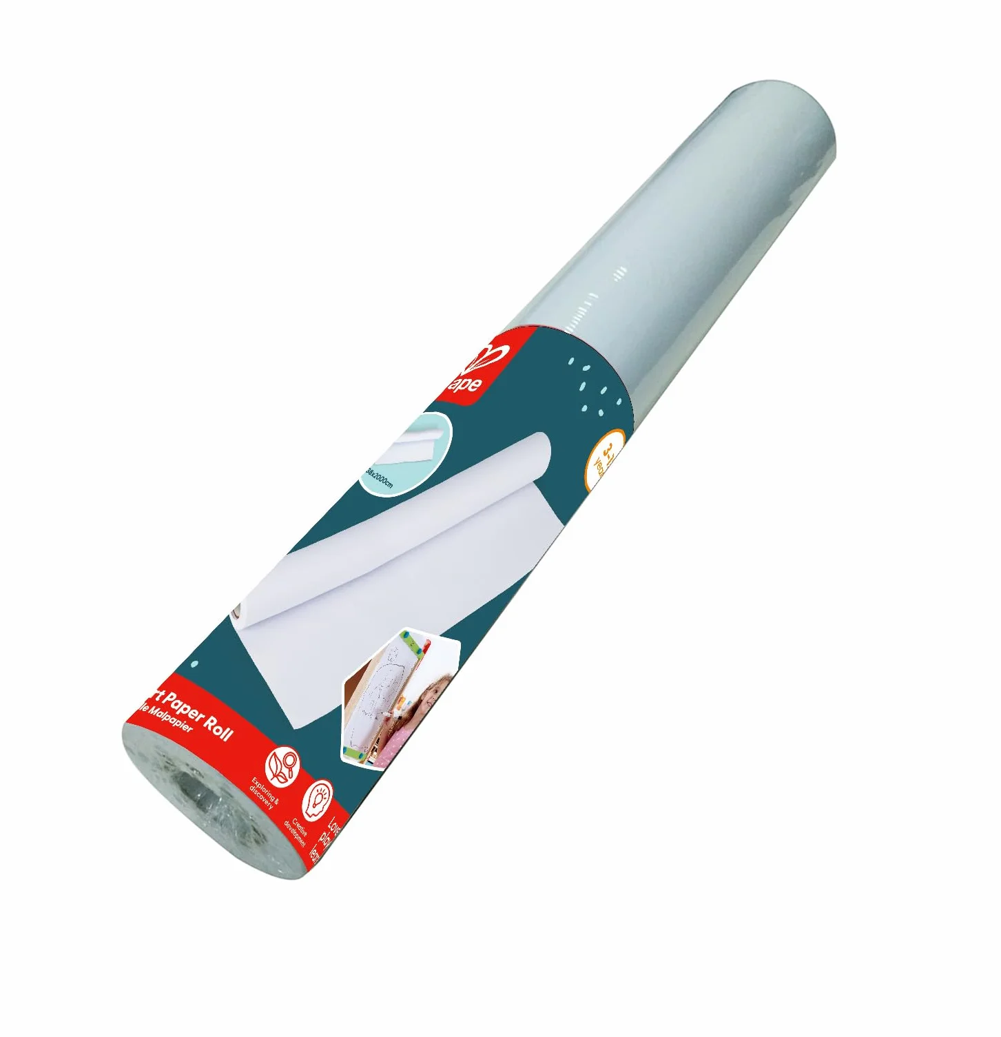 Rullo di Carta da Disegno Hape 38 cm x 20 m Ricarica per Lavagna