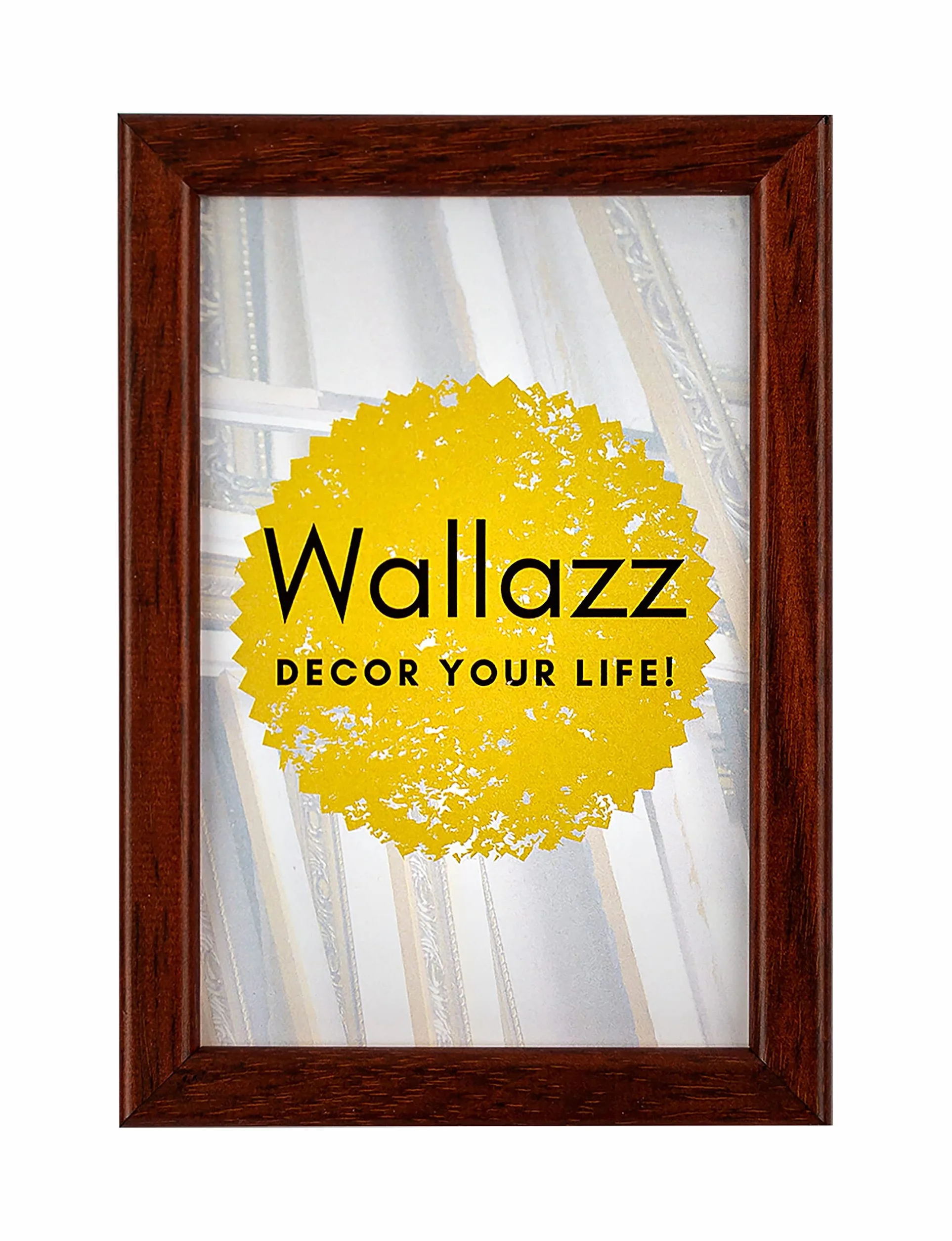 Wallazz Cornice Portafoto in Legno 40x60cm Noce con Vetro Sintetico Infrangibile