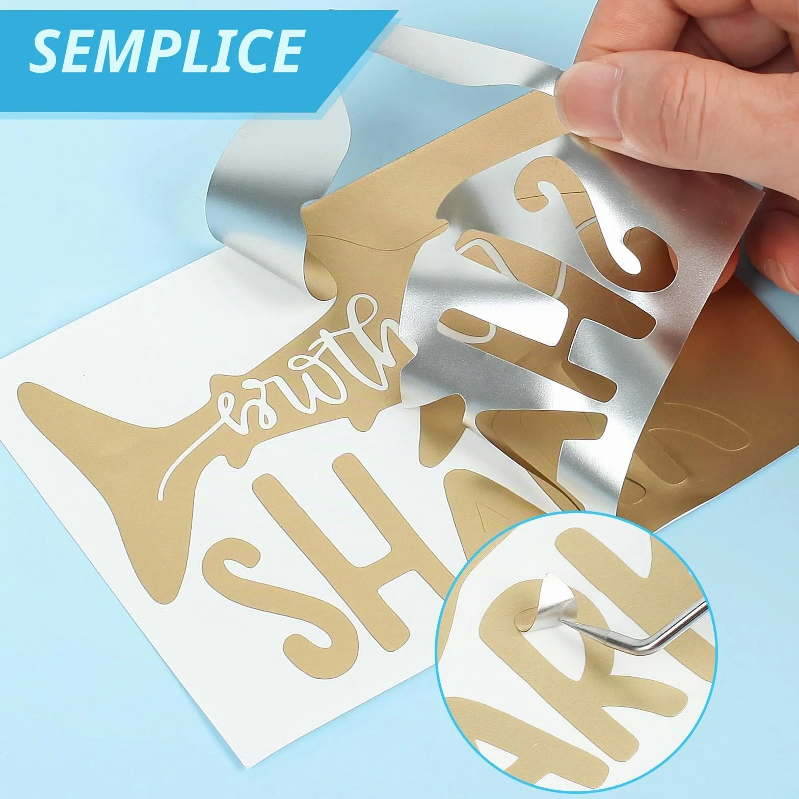 IModeur Vinilo adesivo Champagne galvanizzato, 30,5 cm x 214 cm pellicola adesiva Champagne per Silhouette Cameo, La maggior parte delle macchine da taglio