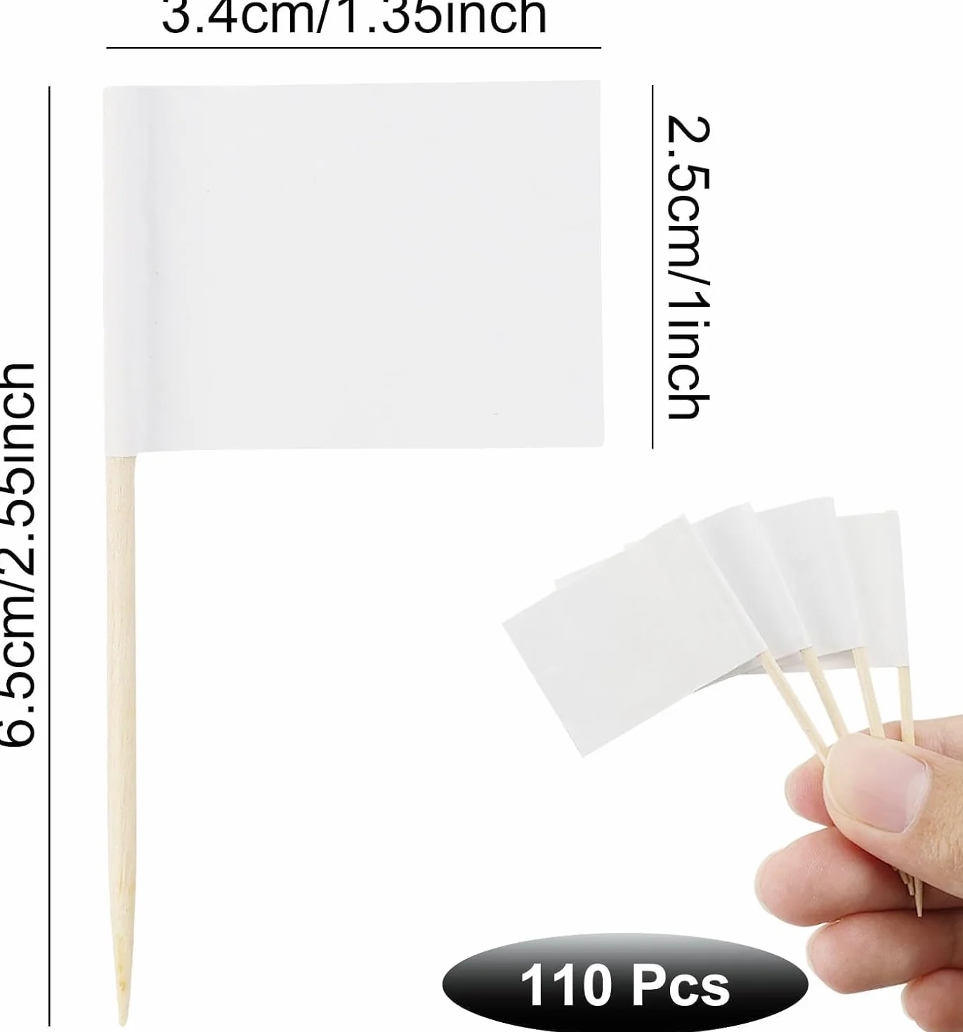 Bandiere stuzzicadenti vuoto bianco 110 pezzi decorazione torte feste