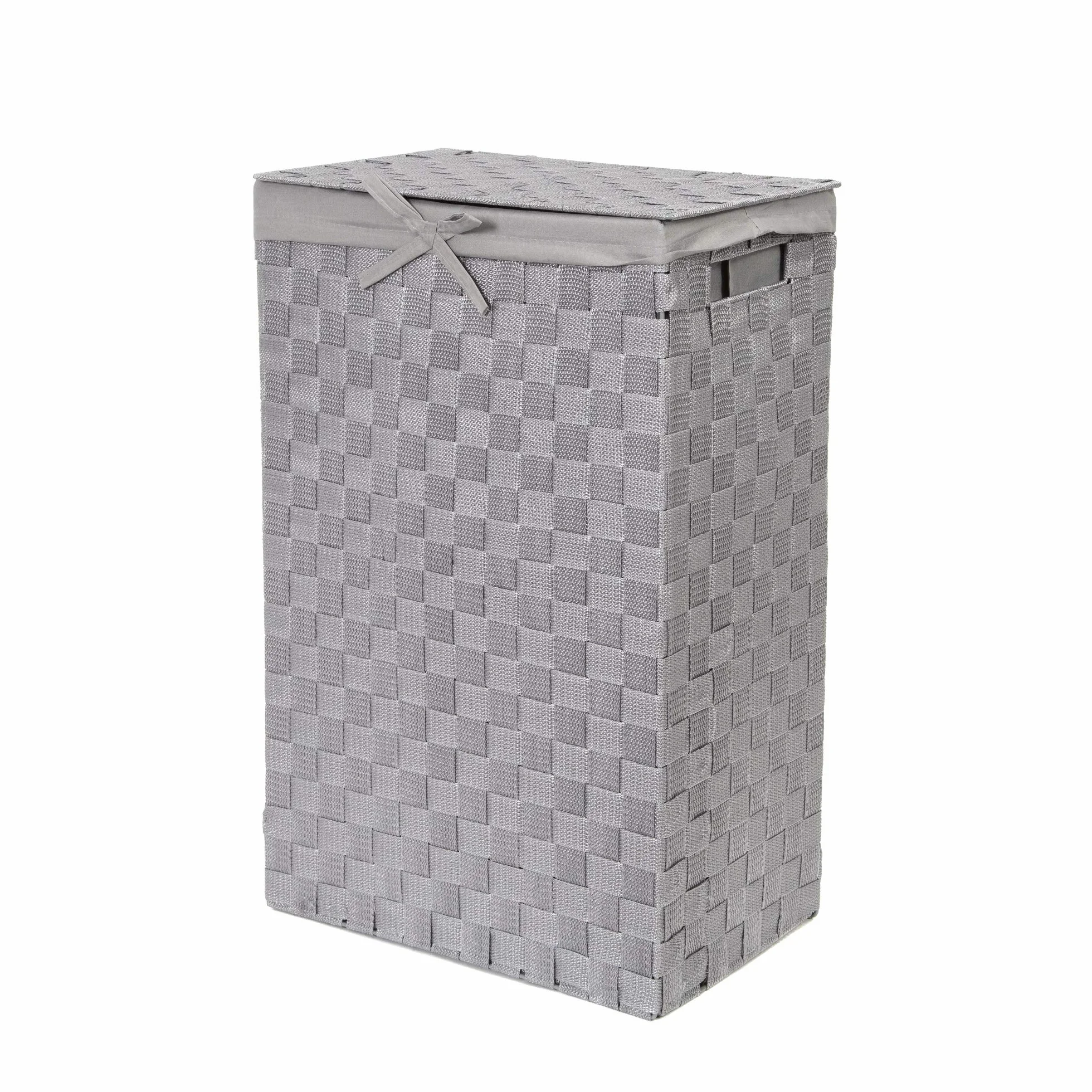 Compactor Stan Hamper Cesto Portabiancheria Grigio, Rettangolare (25x38xH.60 cm) in Rayon Belt