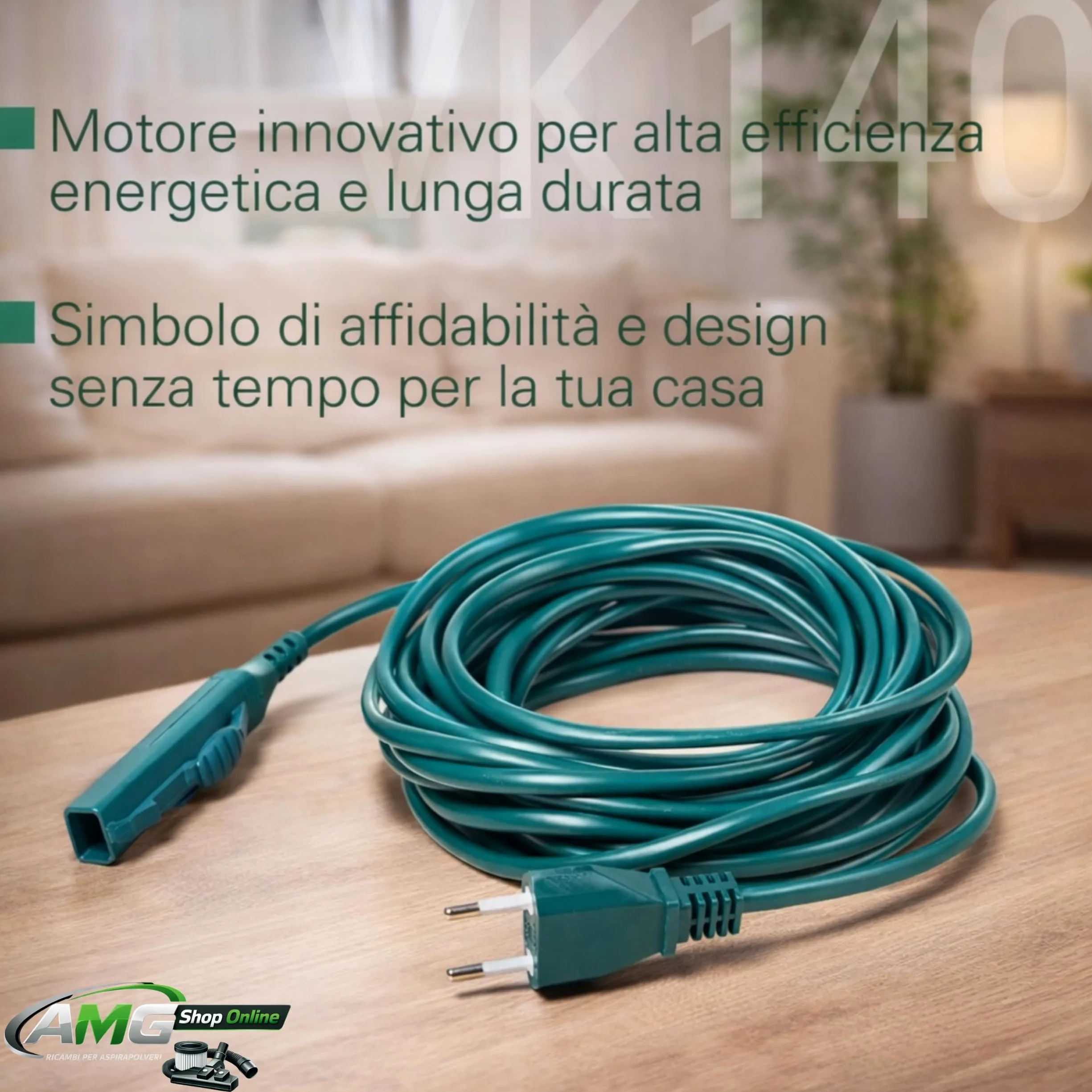 Aspirapolvere VK140 FOLLETTO + Spazzola HD40 + 6 Sacchetti, Sacco 2,5L, Filtri e Profumini Inclusi, Motore Originale, 74 dBA, 3 kg, Garanzia 2 Anni
