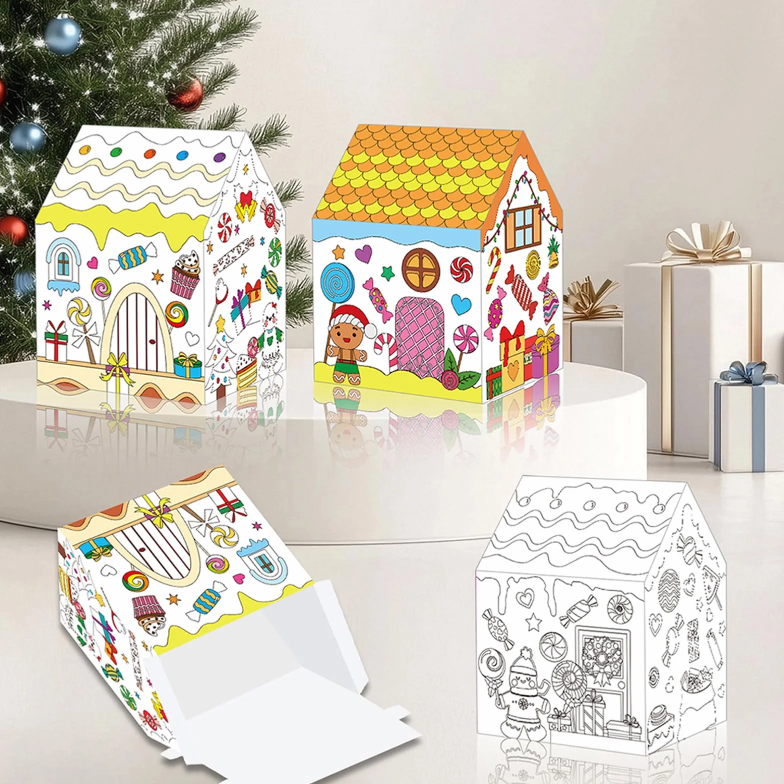 Set da Colorare Costruzione Carta Villaggio in Miniatura Fai da Te per Adolescenti Adulti Insegnanti