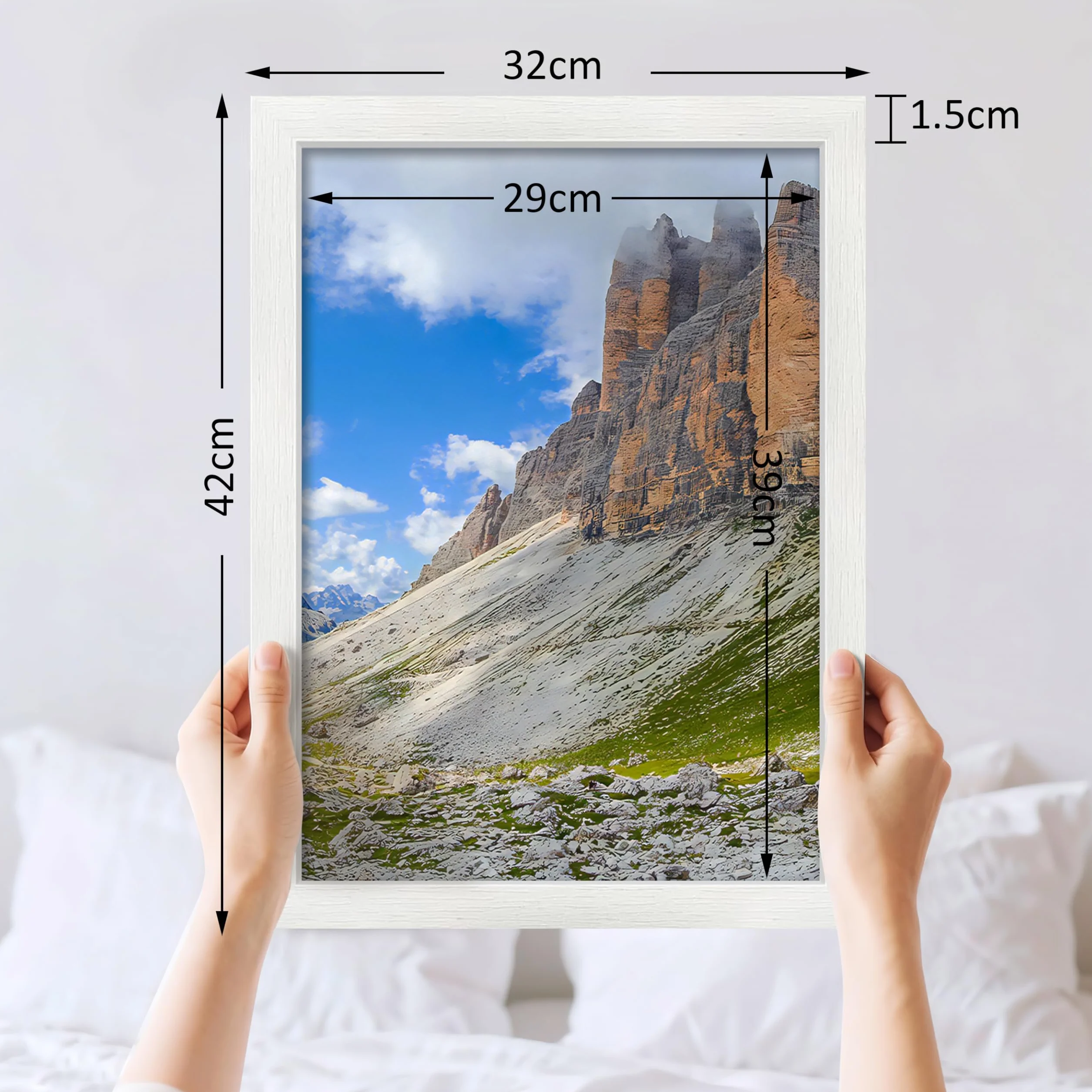 2 Pezzi Bianco Cornice in Legno, a3 Cornice foto, 30 x 40 Portafoto, Ecologiche in MDF Cornici Foto, Con Vetro Acrilico Infrangibile, in Legno, Per Foto, Poster, Puzzle