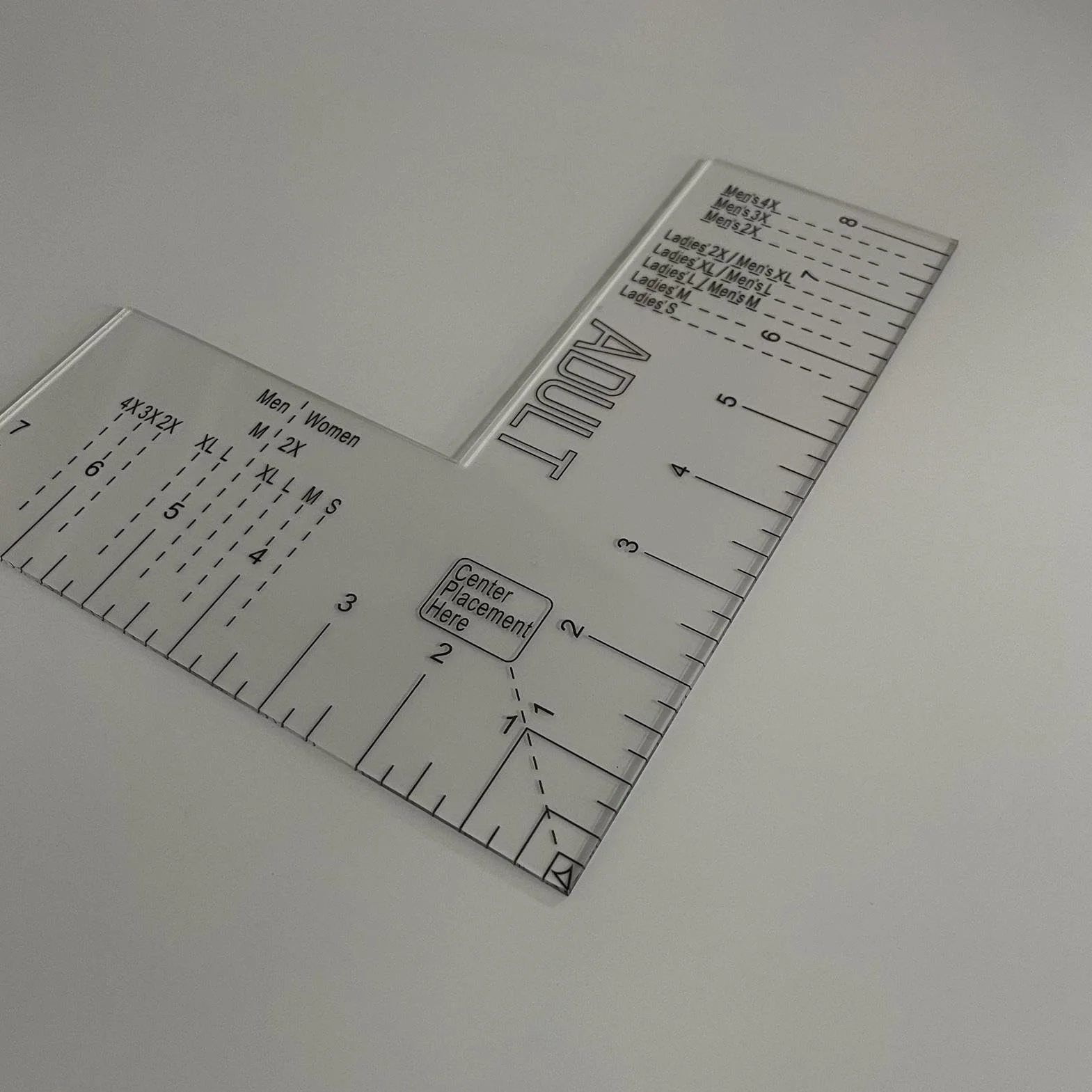 Maglietta in acrilico Righello per pressatura a caldo strumento di misurazione sublimazione serigrafia