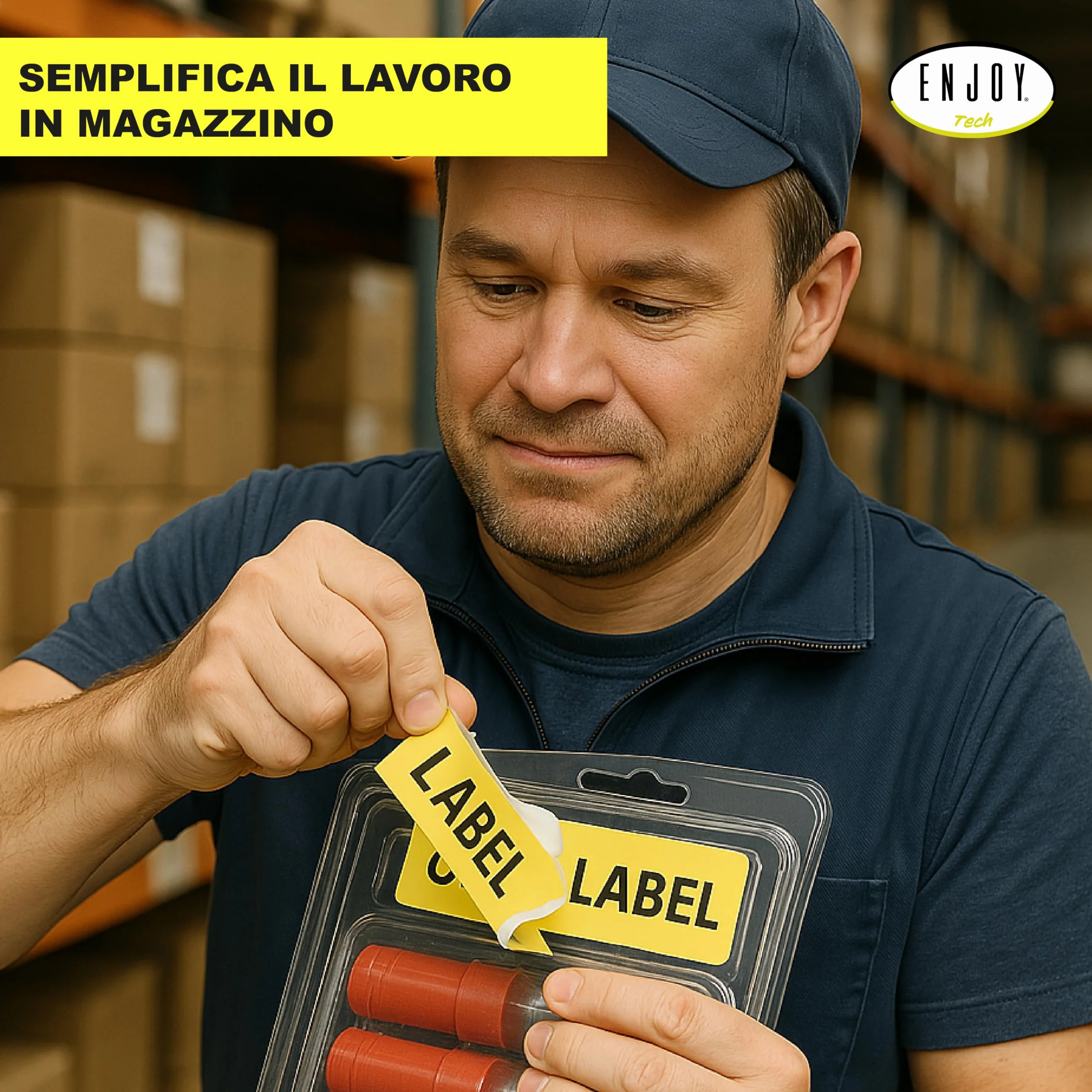 ENJOY TECH - Spray Rimuovi Etichette 500ml | Rimuove Adesivi, Residui di Colla e Silicone da Vetro, Plastica, Metallo e Legno | Sicuro su Superfici, Non Lascia Aloni | Professionale Made in Italy