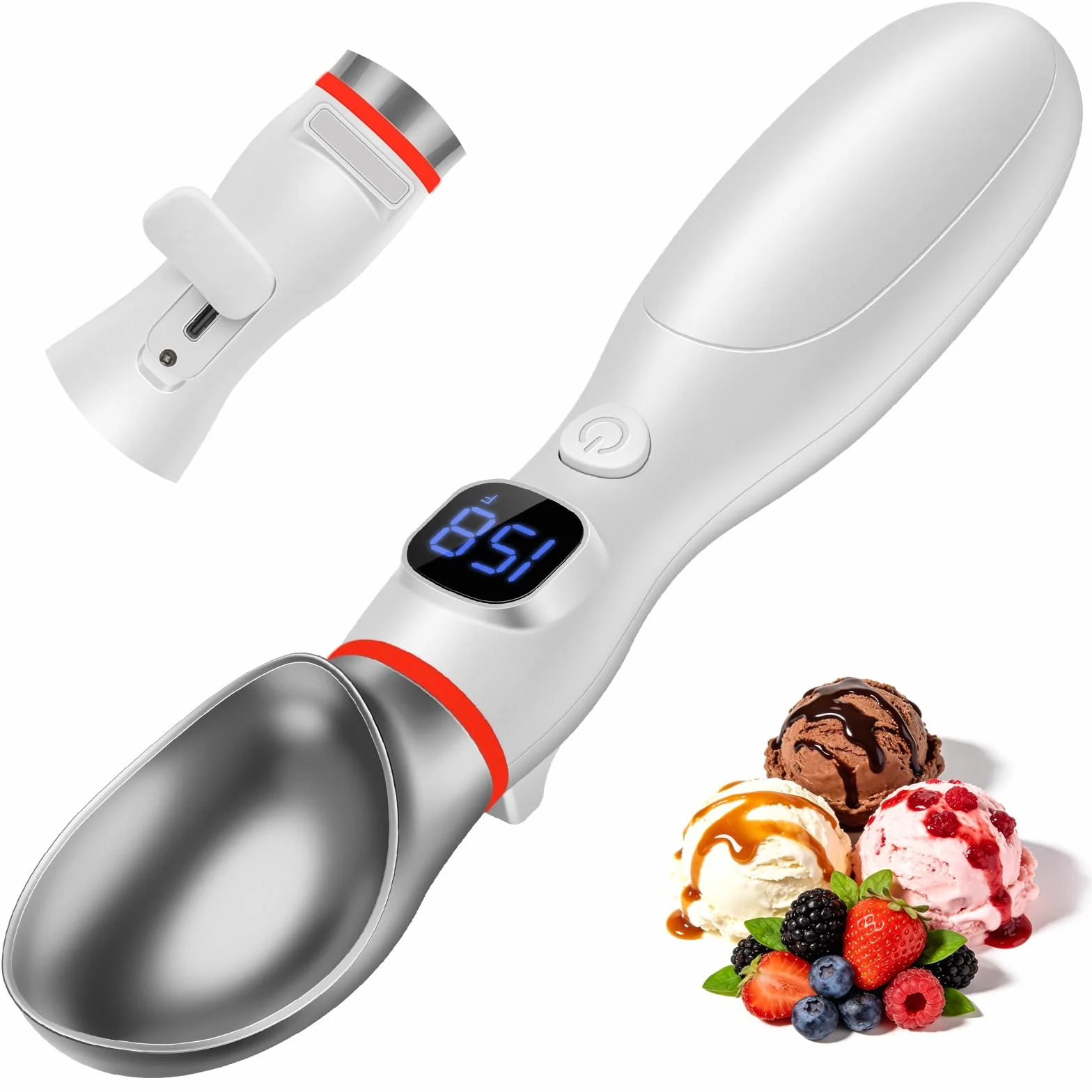 Paletta per gelato riscaldata ricaricabile 4000 mAh IP67 con display LED
