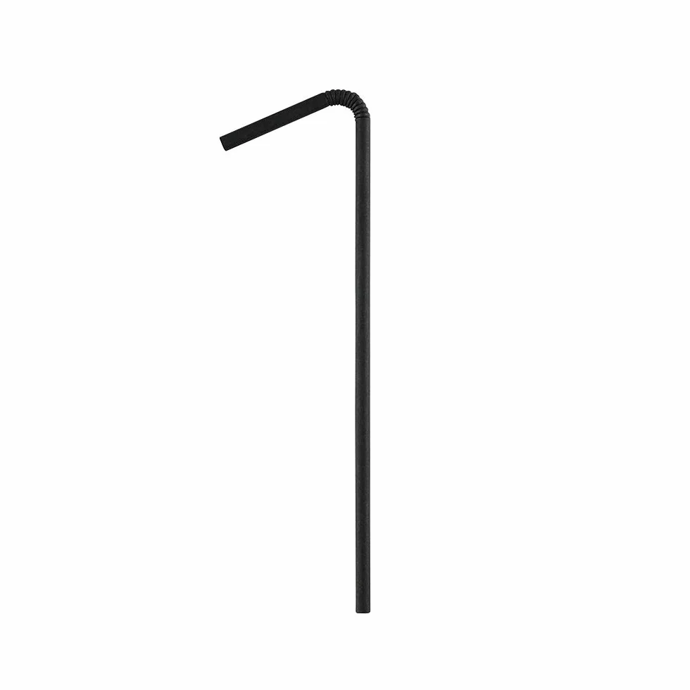BIOZOYG Cannucce di carta, 22 cm, cannuccia nera, diametro 5 mm, biodegradabili, per cocktail, confezionate singolarmente, 250 pezzi