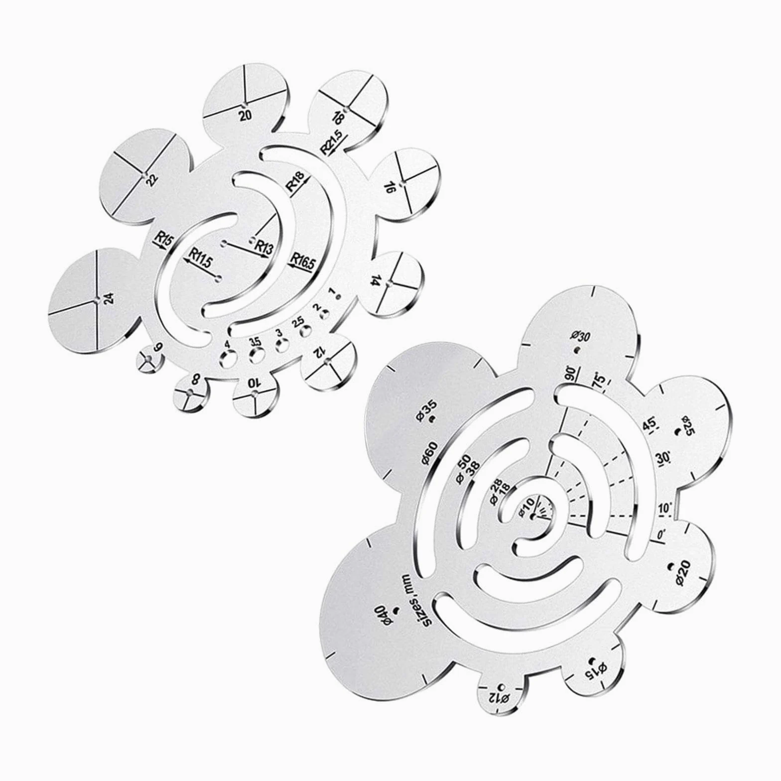 5 set di 2 righelli da disegno fai da te in pelle per lavori in pelle accurati righelli da taglio gadget