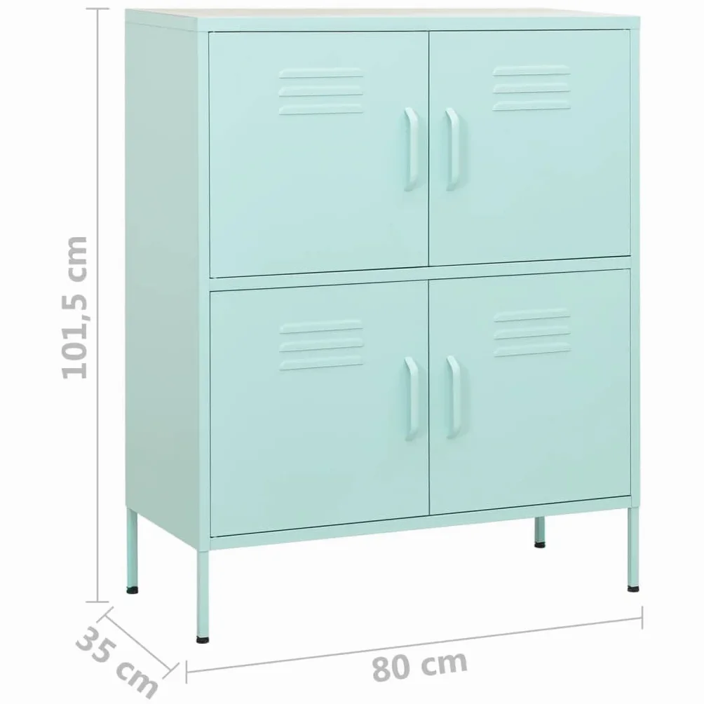 Armadio Archivio Schedario Armadio Ufficio Metallo Armadietto Menta 80x35x101,5 cm in Acciaio Per dipendenti casa ufficio scuola palestra