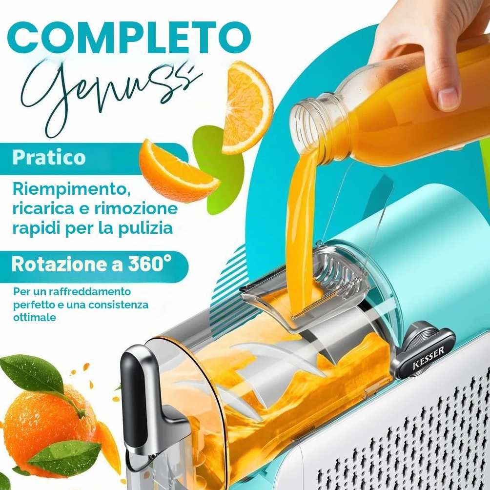 KESSER Slush Ice Maker 2 l – Macchina per slush, cocktail, gelato, frappè e succo congelato – 25 minuti, 6 programmi, 3 tazze