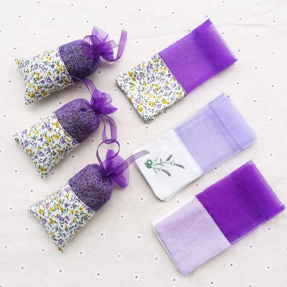 24 Pezzi Sacchetti di Lavanda bustina Sacchetti Vuoti Viola Garza di Coulisse di Cotone per Lavanda, spezie ed Erbe