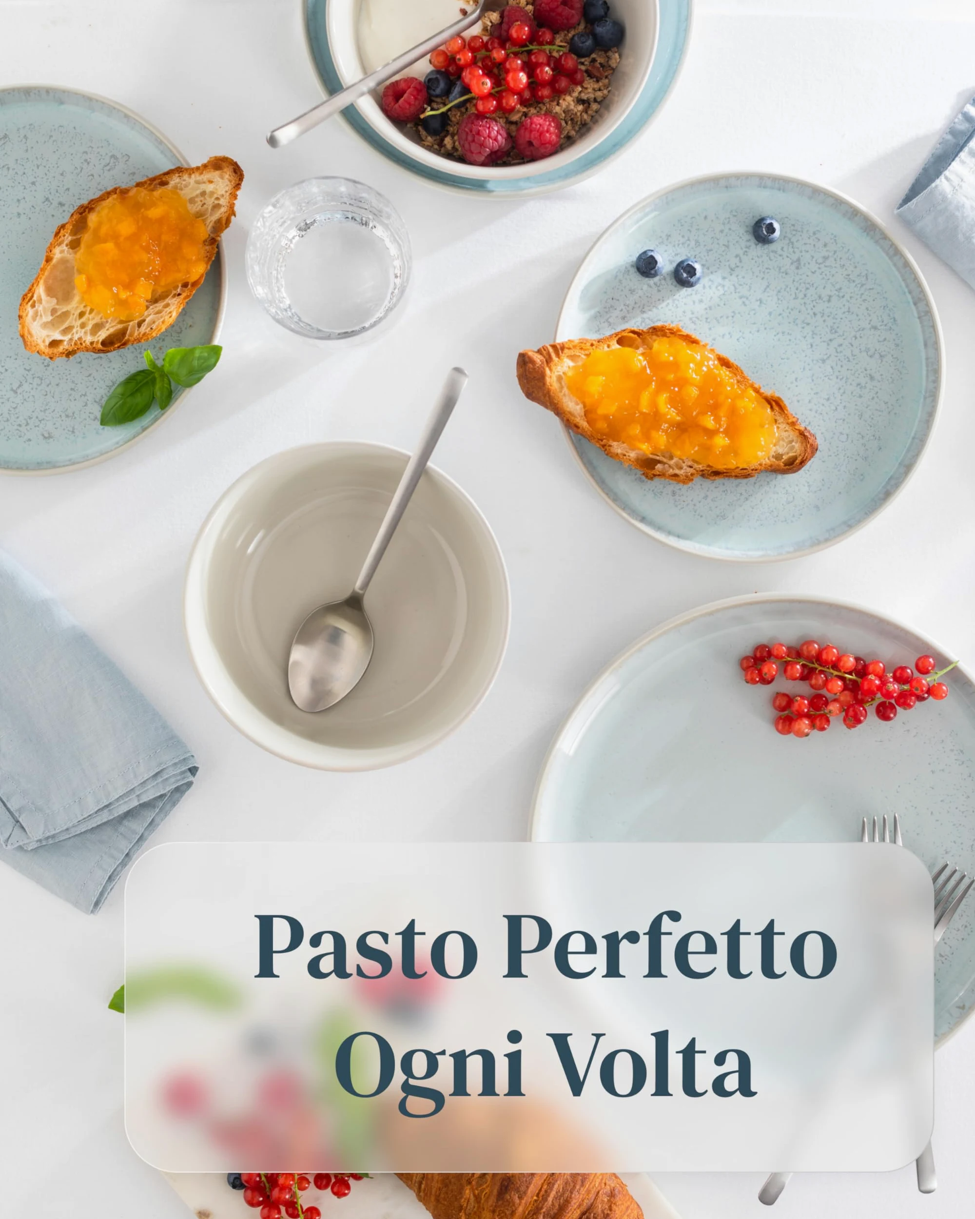 Servizio Piatti Ibiza per 4 Persone, 12 Pezzi Set Piatti Moderni Compatibile con Lavastoviglie e Microonde - Set da Tavola e Cucina di Pure Living Beige-blu