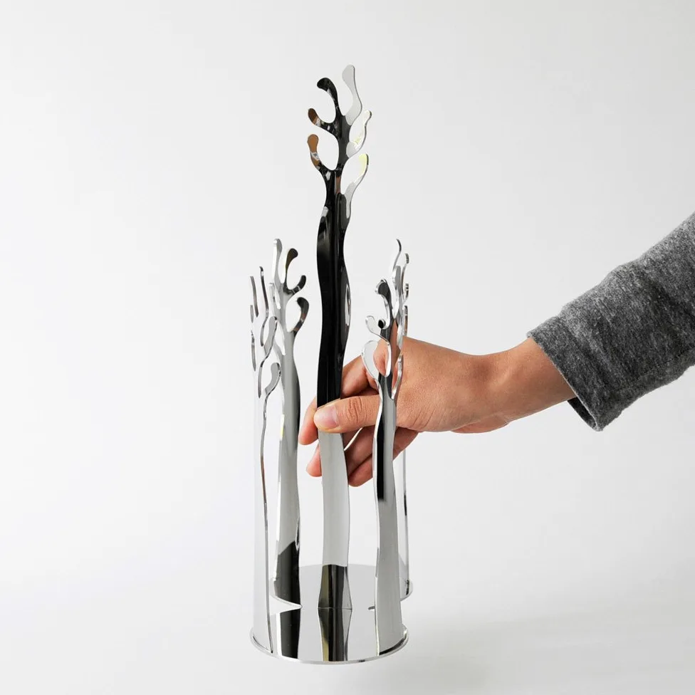 Alessi Mediterraneo ESI19 - Portabicchieri a Due Scomparti in Acciaio Inox, Lucido