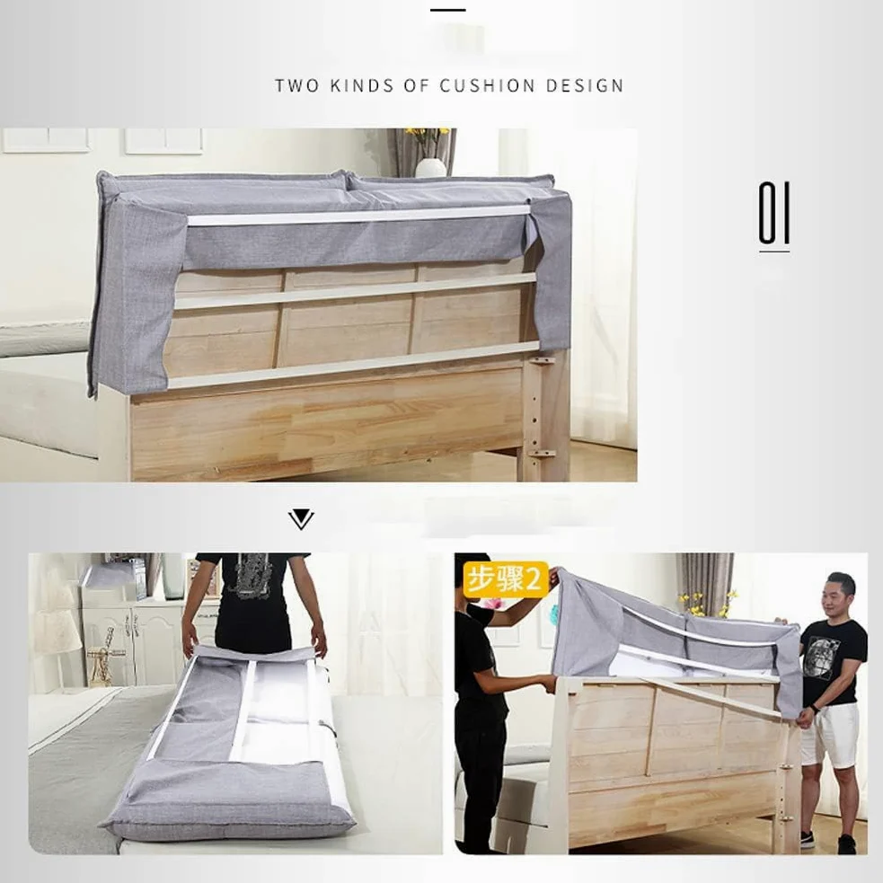 DEVINK Cuscini Da Lettura Cuscini Copri Testiera All-Inclusive Comodino Schienale Matrimoniale Imbottita Tessuto In Lino Cuscino Testata Copripolvere Lavabile(180x60x10cm,Brown)