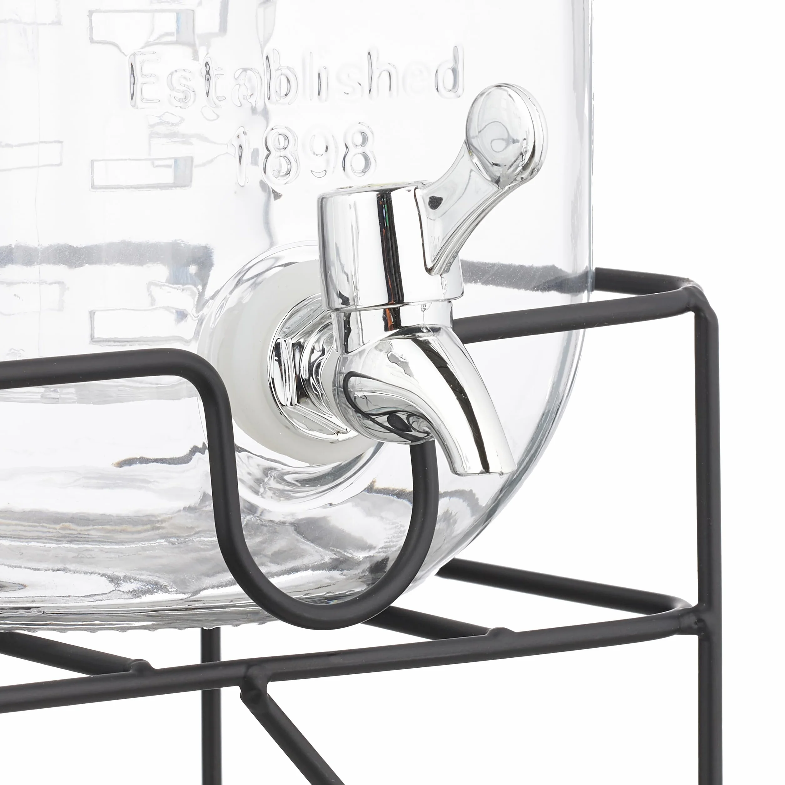 Relaxdays 2 Dispenser Vetro 4 L Rubinetto Supporto Distributore Acqua Limonate