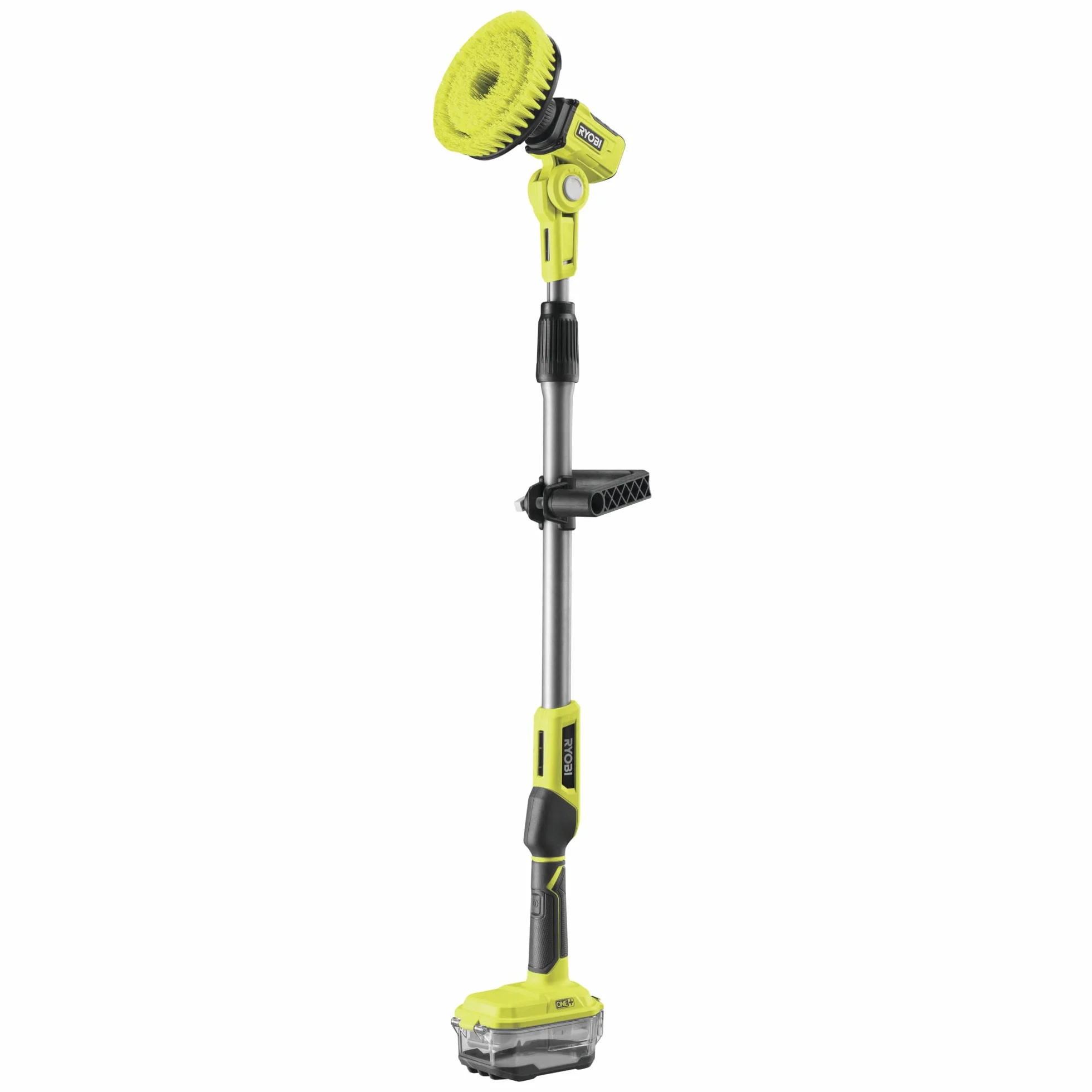 Ryobi R18TPS-0 Spazzola Telescopica Motorizzata, per Pulire in Altezza, Allungabile da 1m a 1.4m, Inclinabile in 6 Posizioni