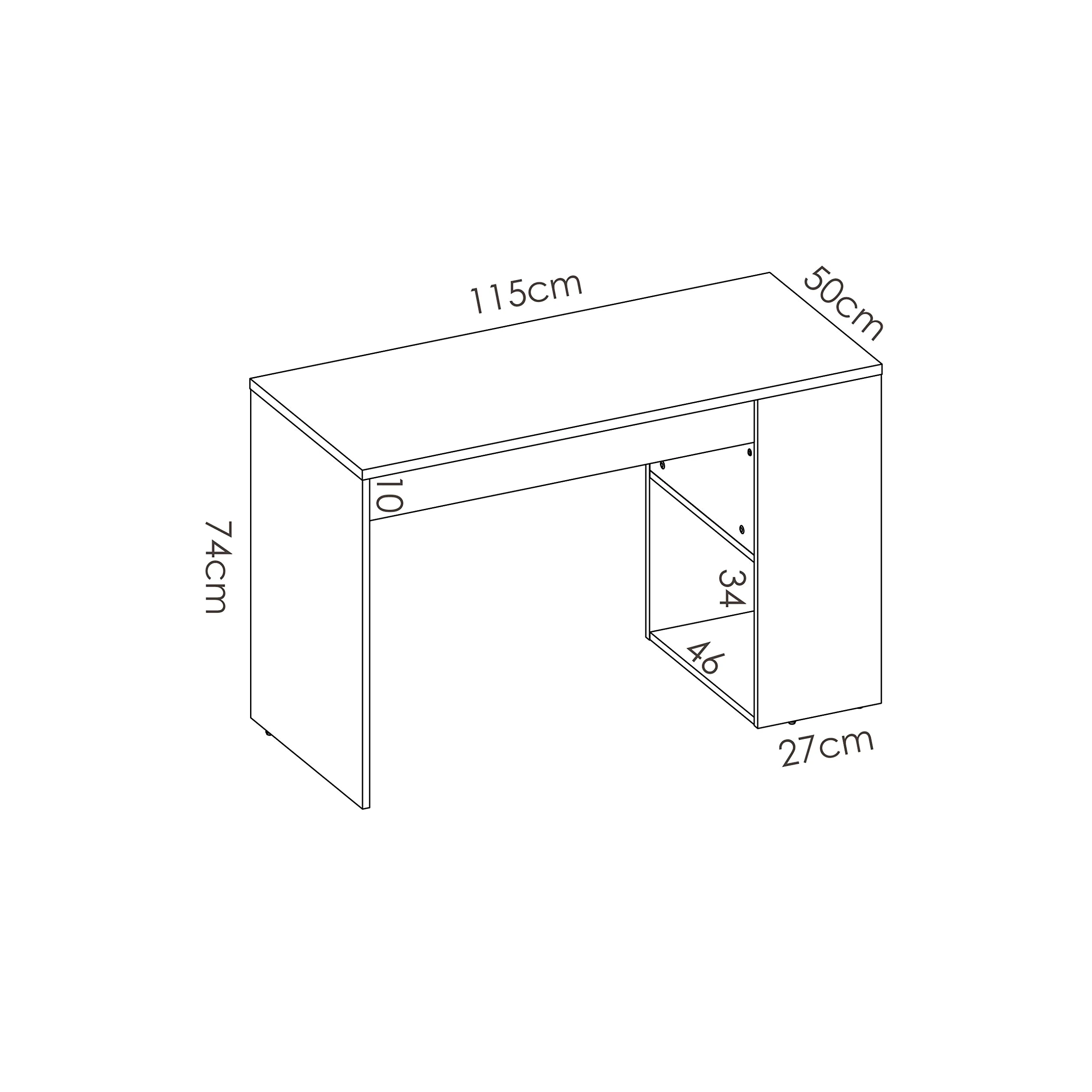 Rimobel DEKIT Grupo TEO Tavolo Scrivania, Legno, Naturale/Bianco, Normale