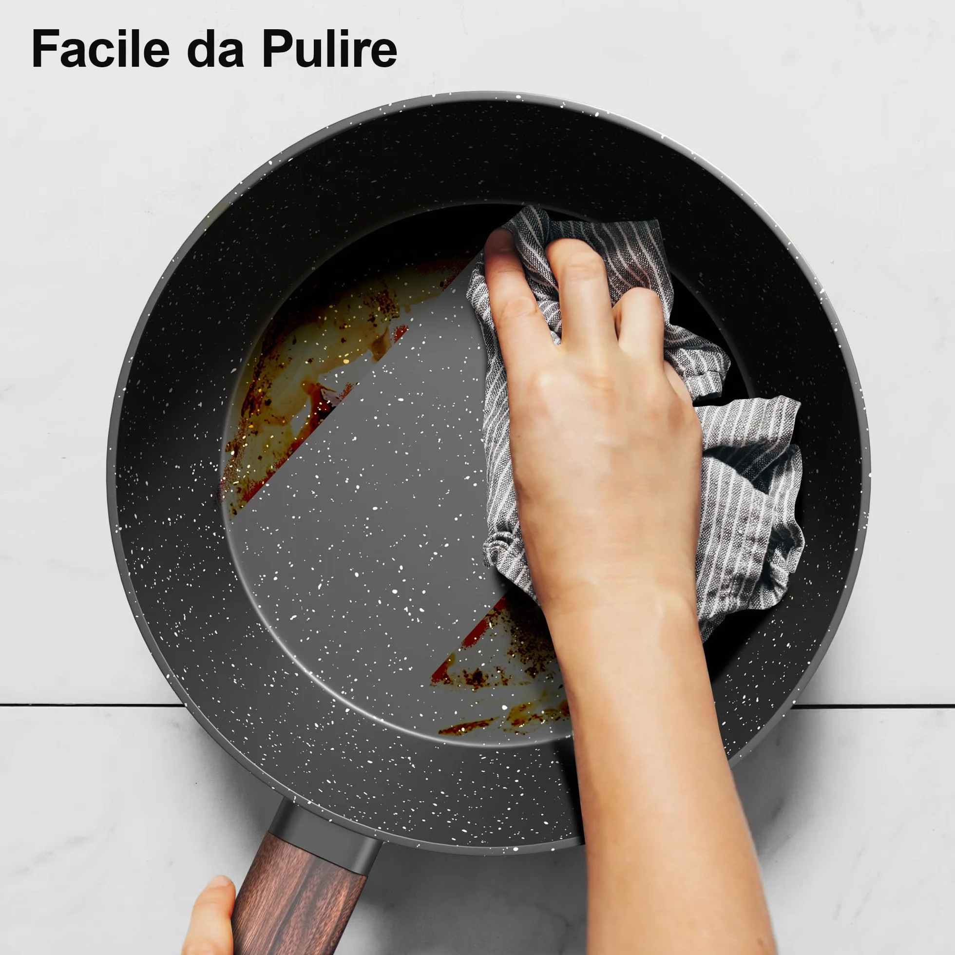 Topbooc Set Pentole Induzione 11 Pezzi Antiaderenti 20/28cm 24cm 16/20/24cm Senza PFOA PFOS