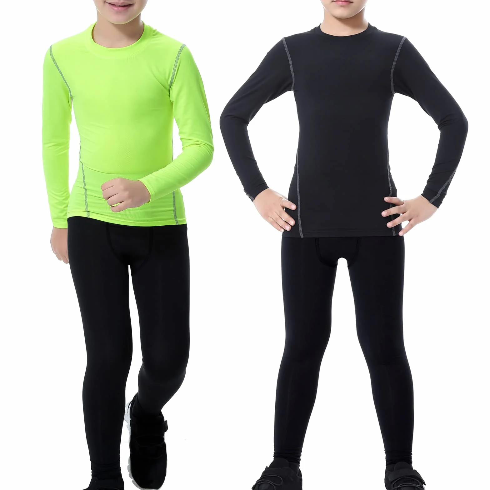 Bambini Giovani Ragazzi Pantaloni a Compressione Leggings Pantaloncini Sportivi Intimo Sportivo per la Corsa Basket Monopiede Tights