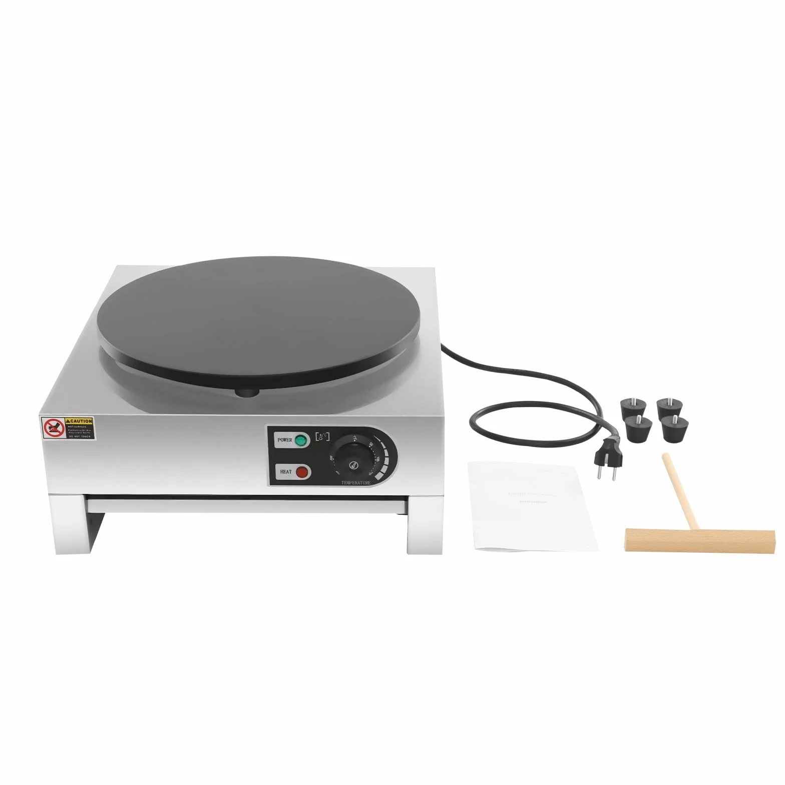Crepe maker elettrico 40 cm 3 KW 50-300 °C vassoio estraibile termostato integrato