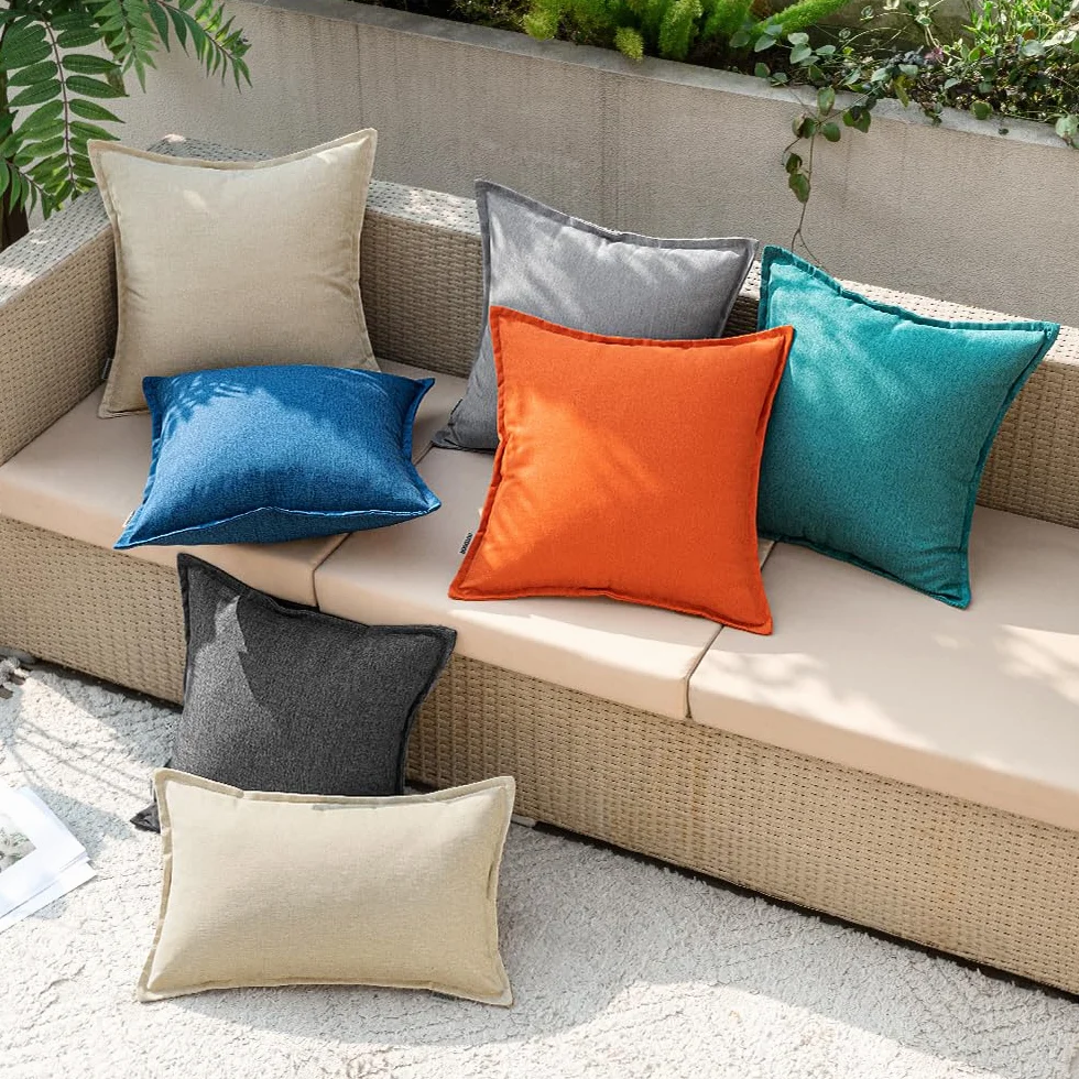 Federe Cuscini Impermeabili per Divano in Lino 30x50cm 2 Pezzi Beige
