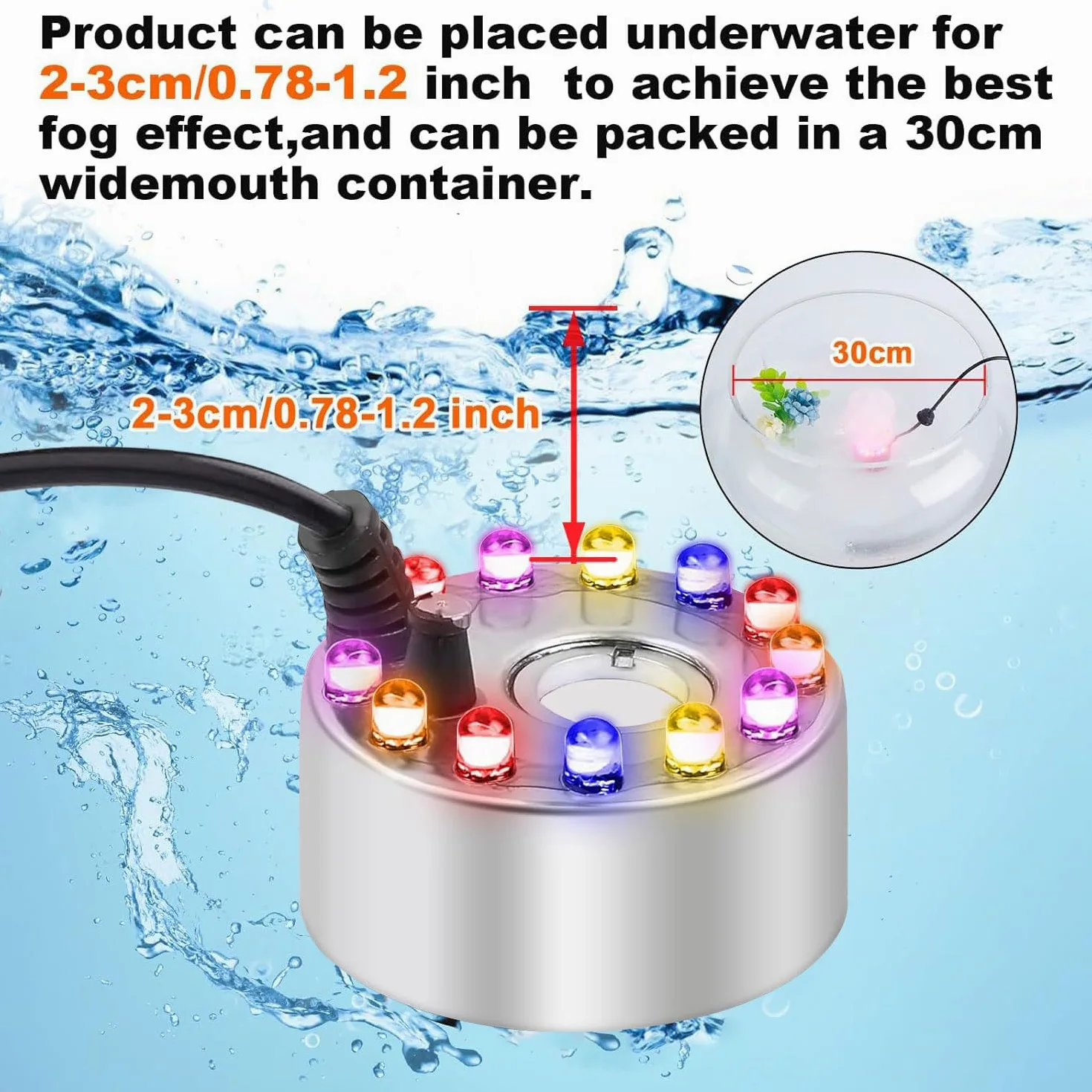 Sunshine smile Ultrasonic Fog Maker, nebulizzatore a ultrasuoni per Halloween, mini macchina per nebbia, per Halloween Pumpkin e strega, nebulizzatore in metallo, produttore di nebbia
