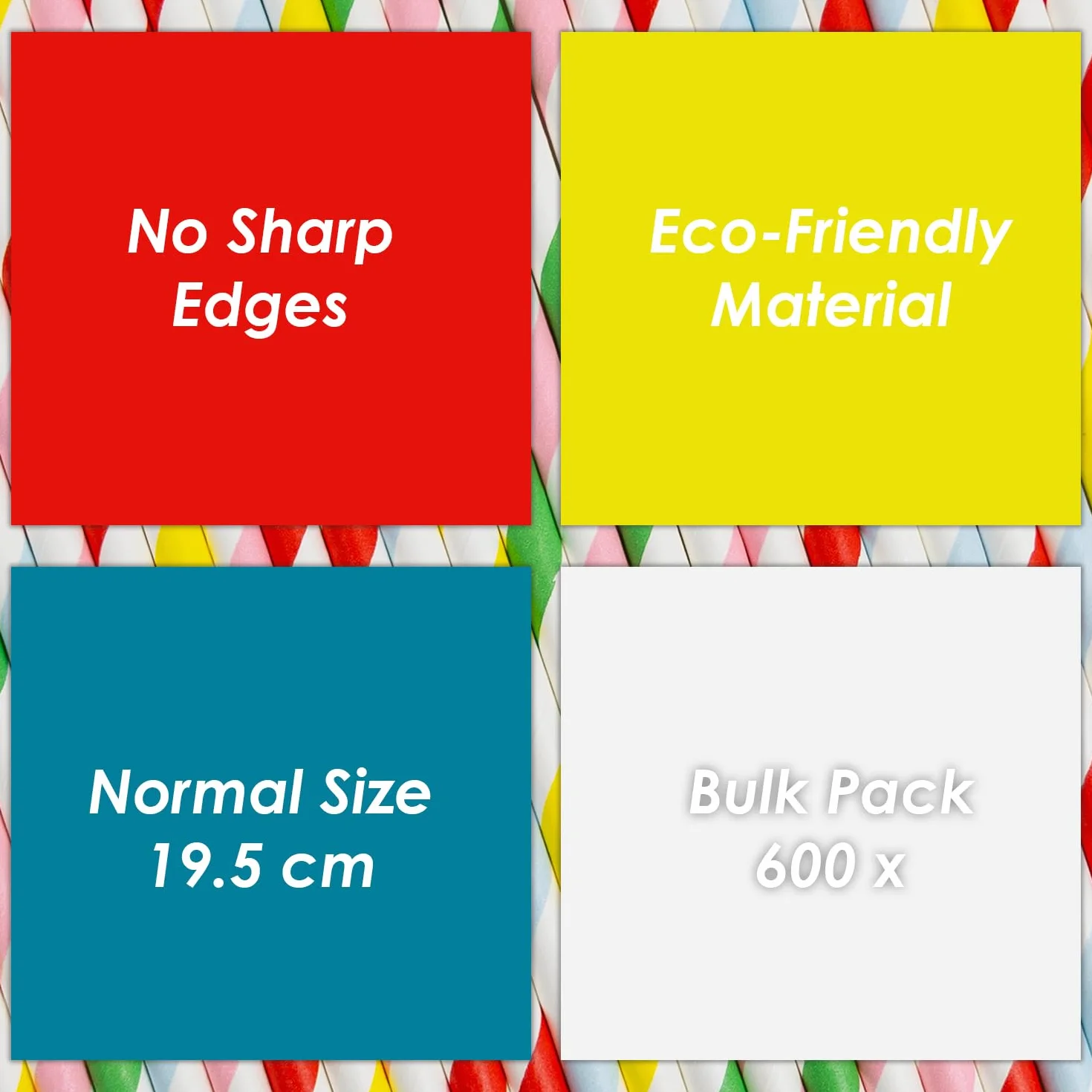 Talking Tables 600 cannucce di carta usa e getta a righe per cocktail, compleanni, matrimoni, feste, catering, bar, rosso, bianco, blu, giallo