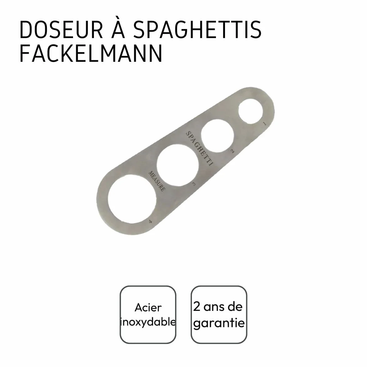 Fackelmann - Misuratore per Spaghetti, Dosatore per Spaghetti, Acciaio Inossidabile, 18,5 x 6,5 cm