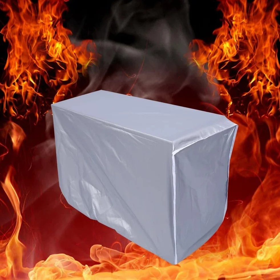 Copricondizionatori Esterni Argento 86x32x56cm Antipolvere Impermeabile Protezione Solare