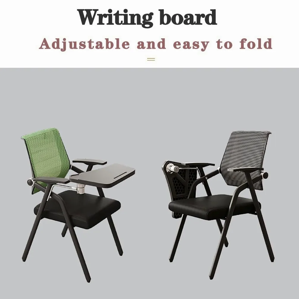 WIGSELBL T up Sedia con lavagnetta in acciaio di alta qualità pieghevole ergonomica sedia da scrivania tablet sedia con scrivania attaccata, capacità 149,7 kg, sedile e schienale imbottiti per sala di