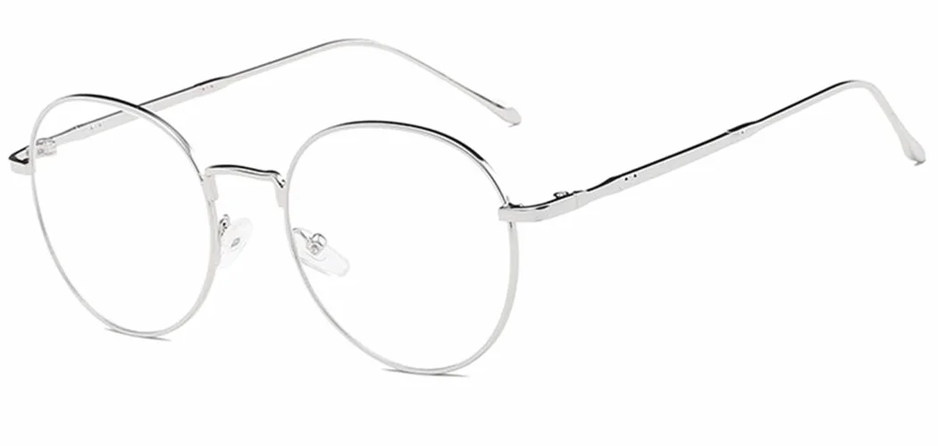 Occhiali in Metallo da Vista Occhio Frame Struttura Vetri Ottici Pianura rotonda vetro Plain completa-Stile Classic
