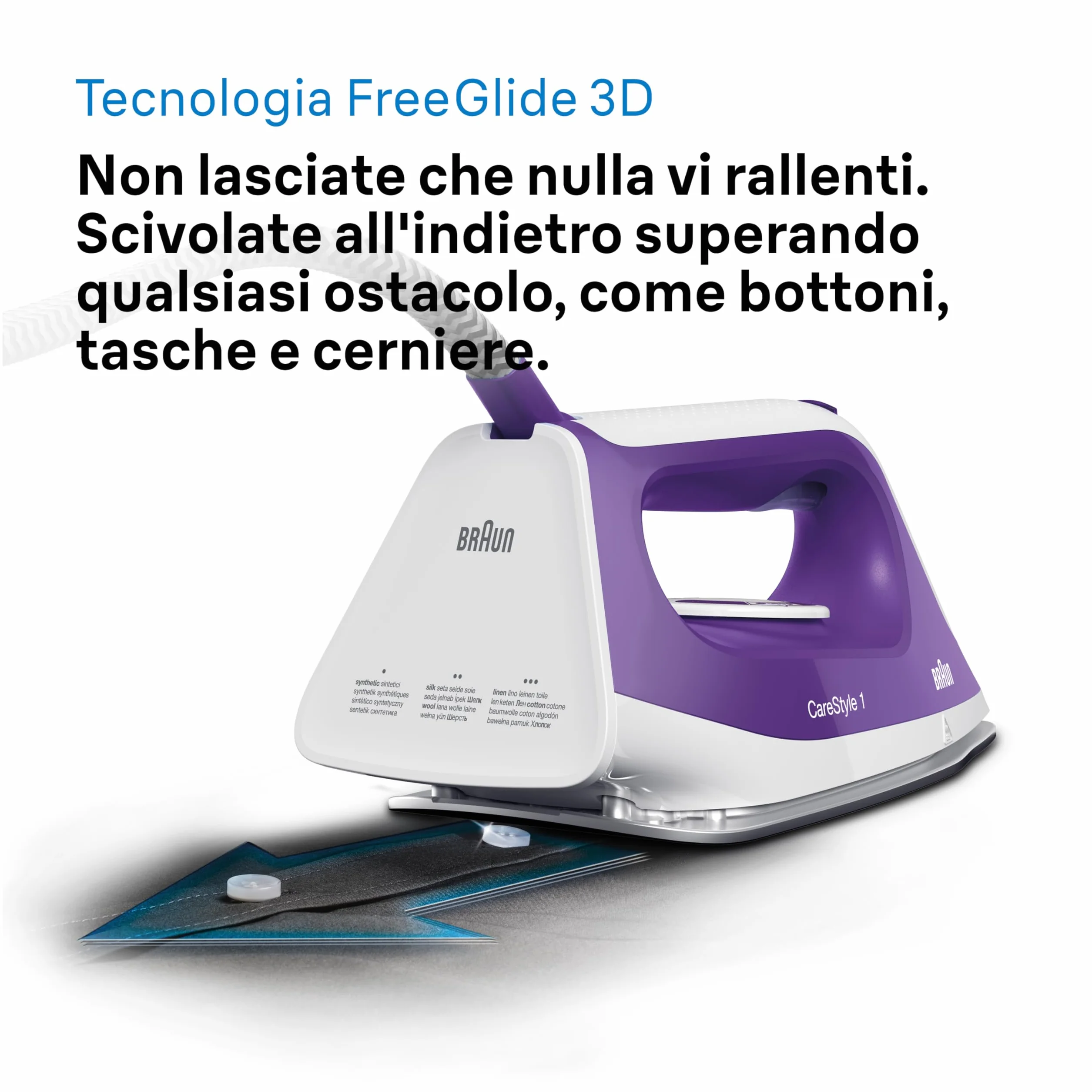 Braun Carestyle1 IS1014VI Ferro Generatore Di Vapore Con 5 Anni Di Assistenza, Carica Continua, Termostato Regolabile, Tanica 1,5L, AUTOSPEGNIMENTO, Colpo vapore 360g/min, Sistema Sicurezza, Viola