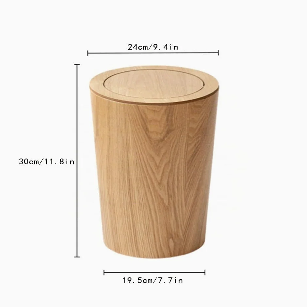 Cestino della spazzatura rotondo in legno con coperchio Cestino della spazzatura della spazzatura del cestino della spazzatura con coperchio per il bagno Toeletta Cucina