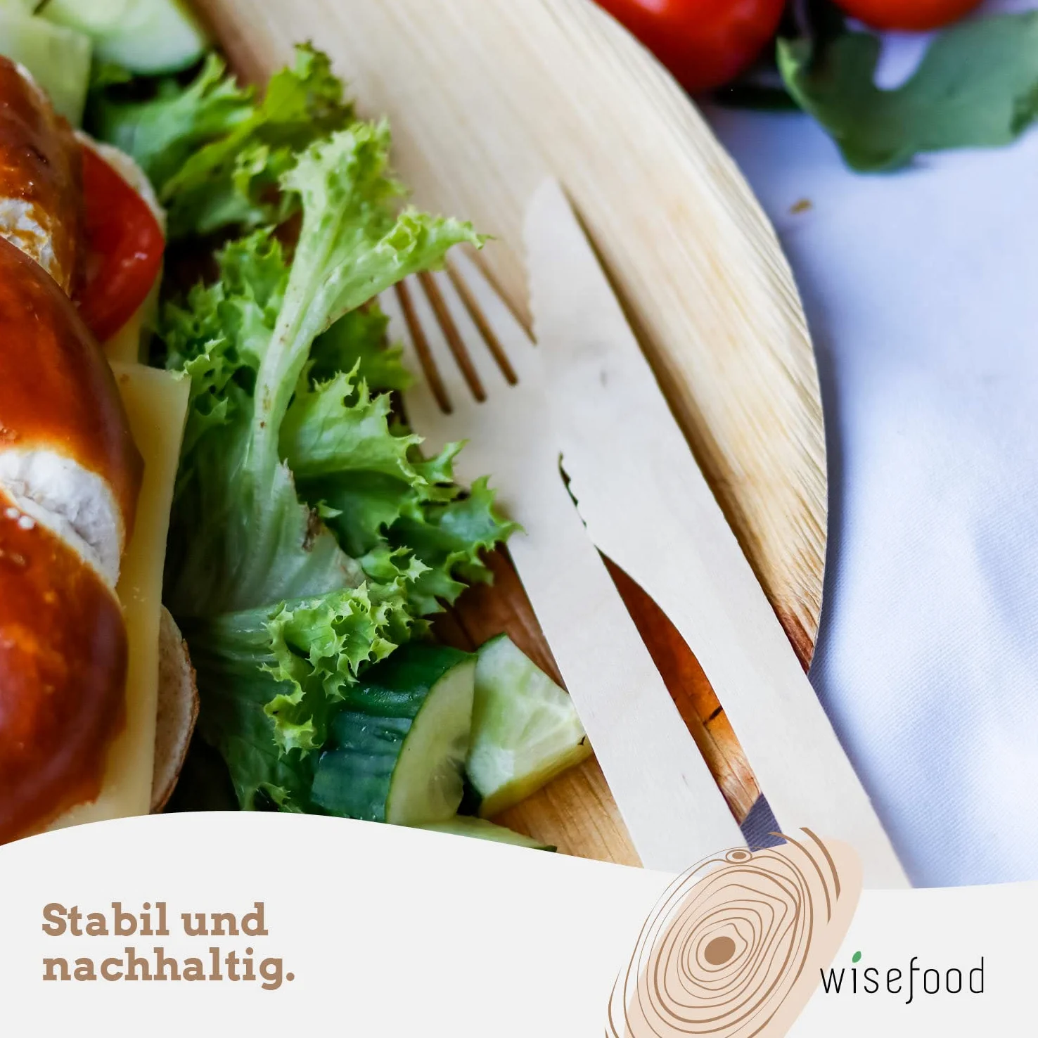 Wisefood - Set di posate monouso in legno di betulla, 100 forchette, 100 coltelli, 100 cucchiai in legno, set da 300 posate monouso da 16,5 cm, biodegradabili e infrangibili (10 pezzi)