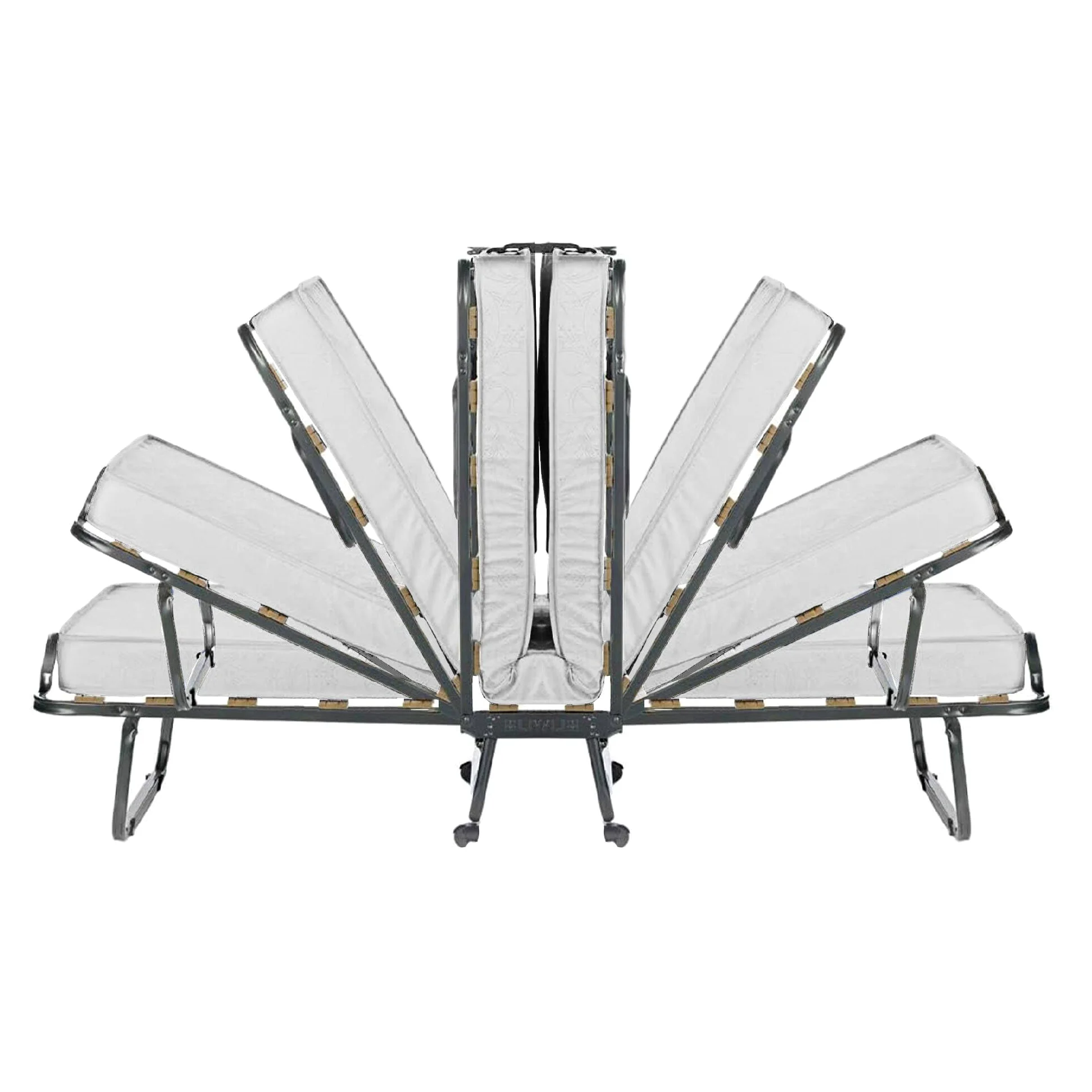 Talamo Italia Letto Pieghevole Deva, Brandina con Rete 12 doghe, Materasso Incluso, Lettino salvaspazio, 100% Made in Italy, 80x190h37 cm, Custodia Protettiva su Richiesta, Bianco, 190 cm