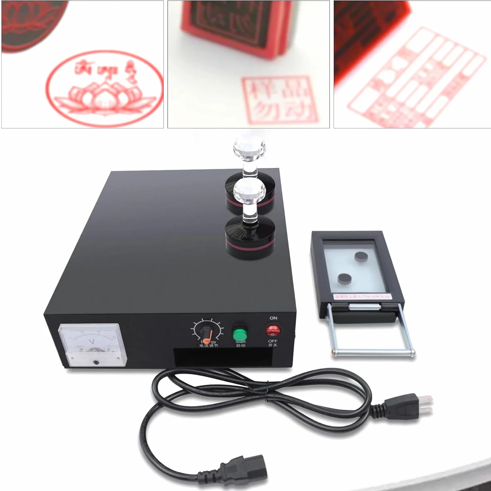 NGARY Sigillo fotosensibile Digitale, creatore di sigilli per timbri Flash 2200J con 10 Ingranaggi di Regolazione dell'energia, per Realizzare francobolli turistici Personalizzati