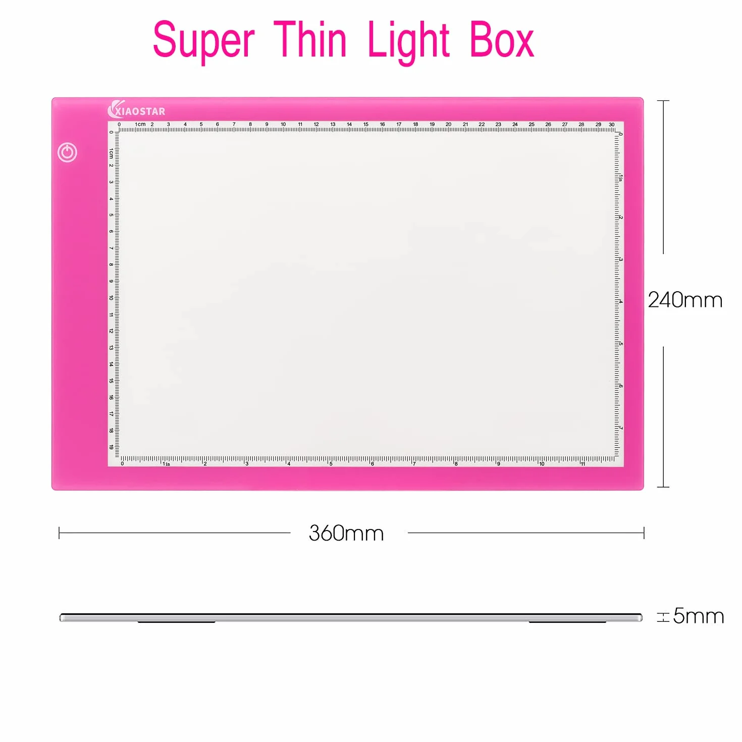 XIAOSTAR A4 LED Light Box Super Sottile Tavolo Tracciante con Cavo Type-C Luminosità Regolabile Rosso