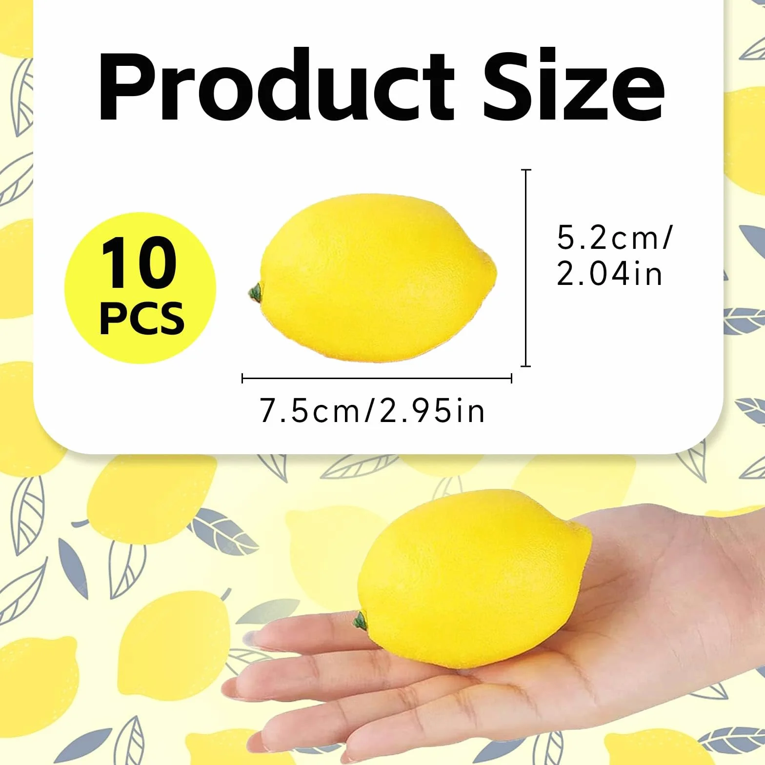 Pezzi Limoni Artificiali Realistici Frutta Finta Gialla per Decorazione Casa Cucina Matrimonio Feste Fotografia 7,5 × 5,2 cm