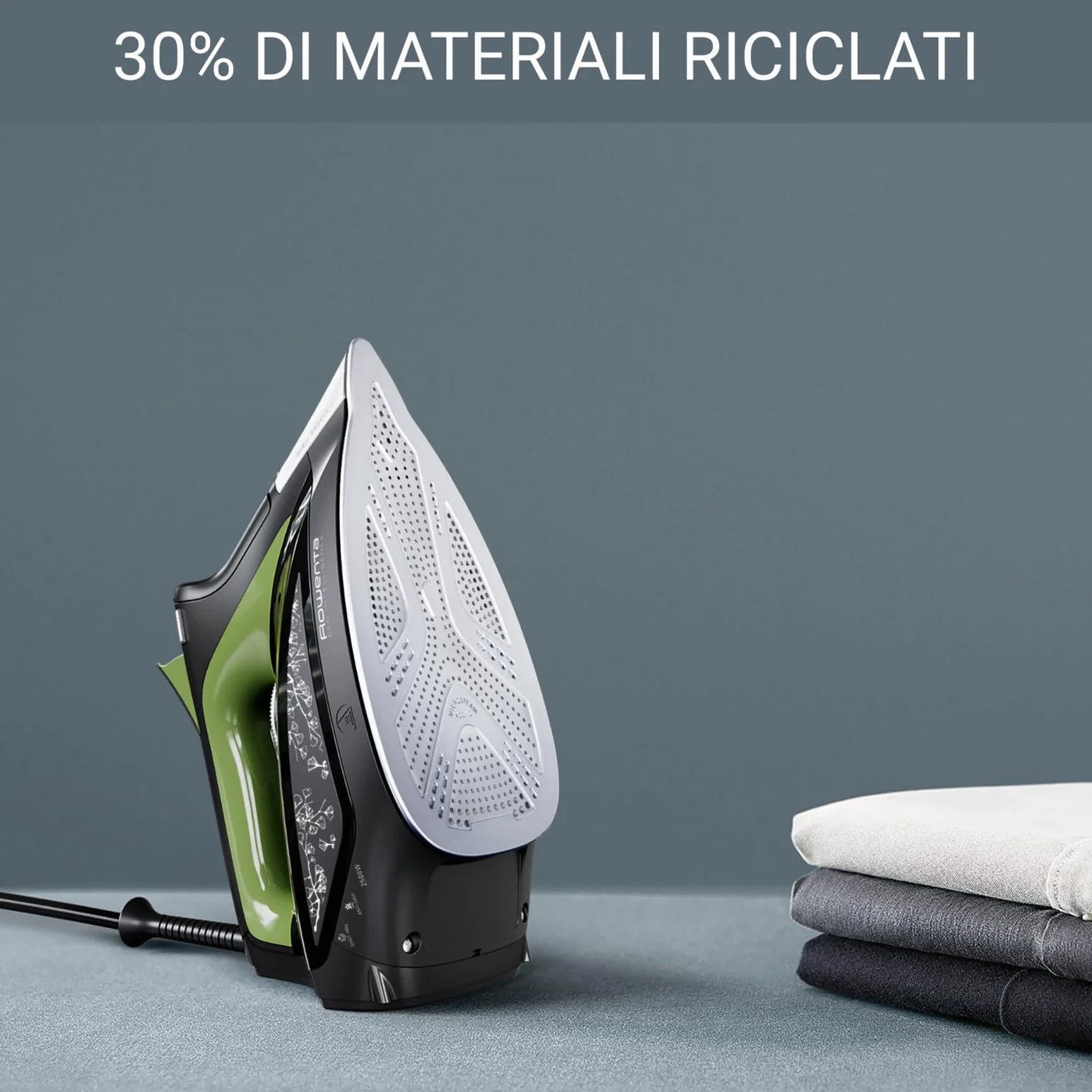 Rowenta DW6330D1 Eco Intelligence Ferro a Vapore, Distribuzione Ottimale del Vapore, 2500 W di Potenza, Tempo di Riscaldmento Rapido, 300 ml, Nero/Verde