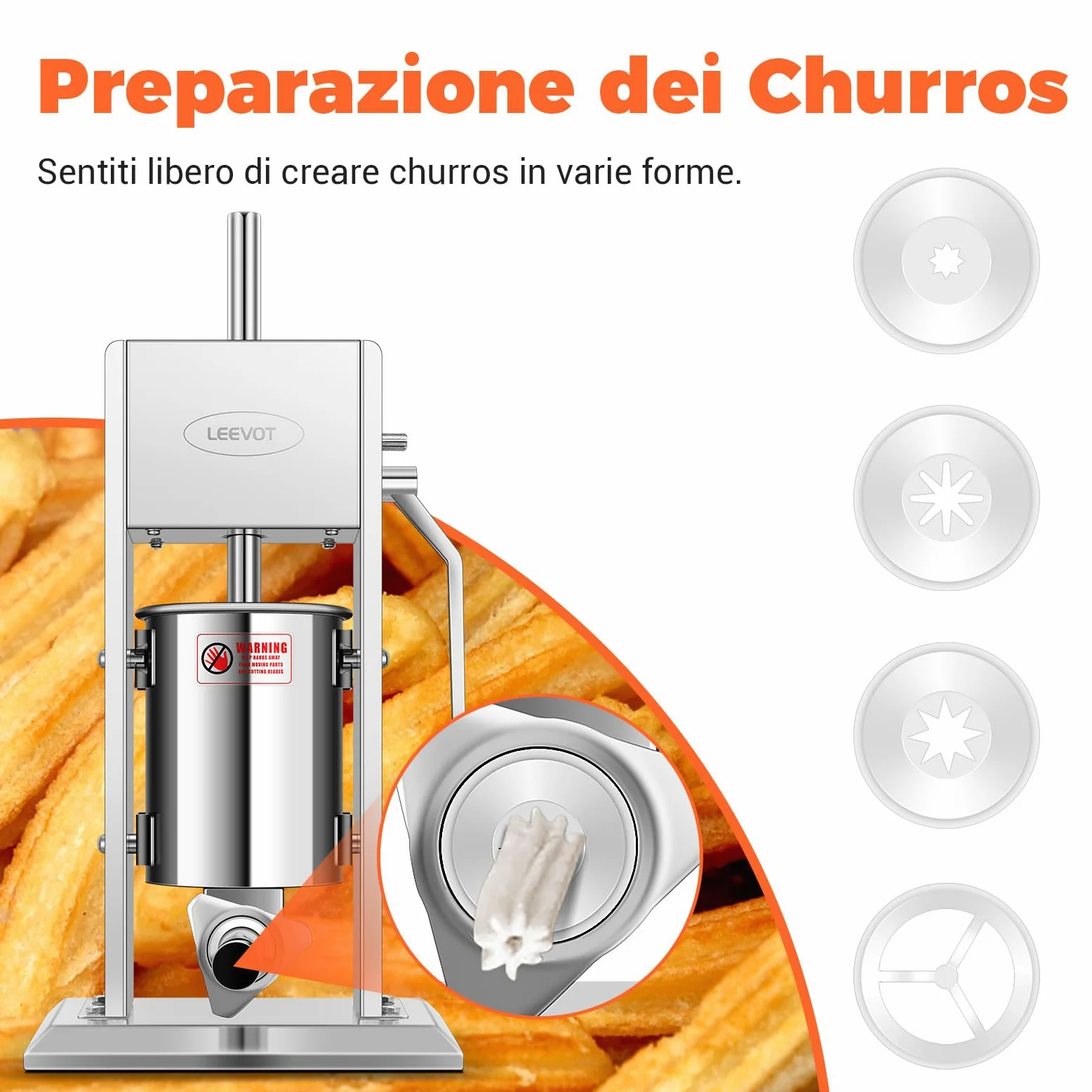 LEEVOT Insaccatrice per Salsicce 3L/7Lb, Acciaio Inossidabile 304, Macchina per Salsicce Regolabile a 2 Velocità, 4 Tubetti di Riempimento (Argento)