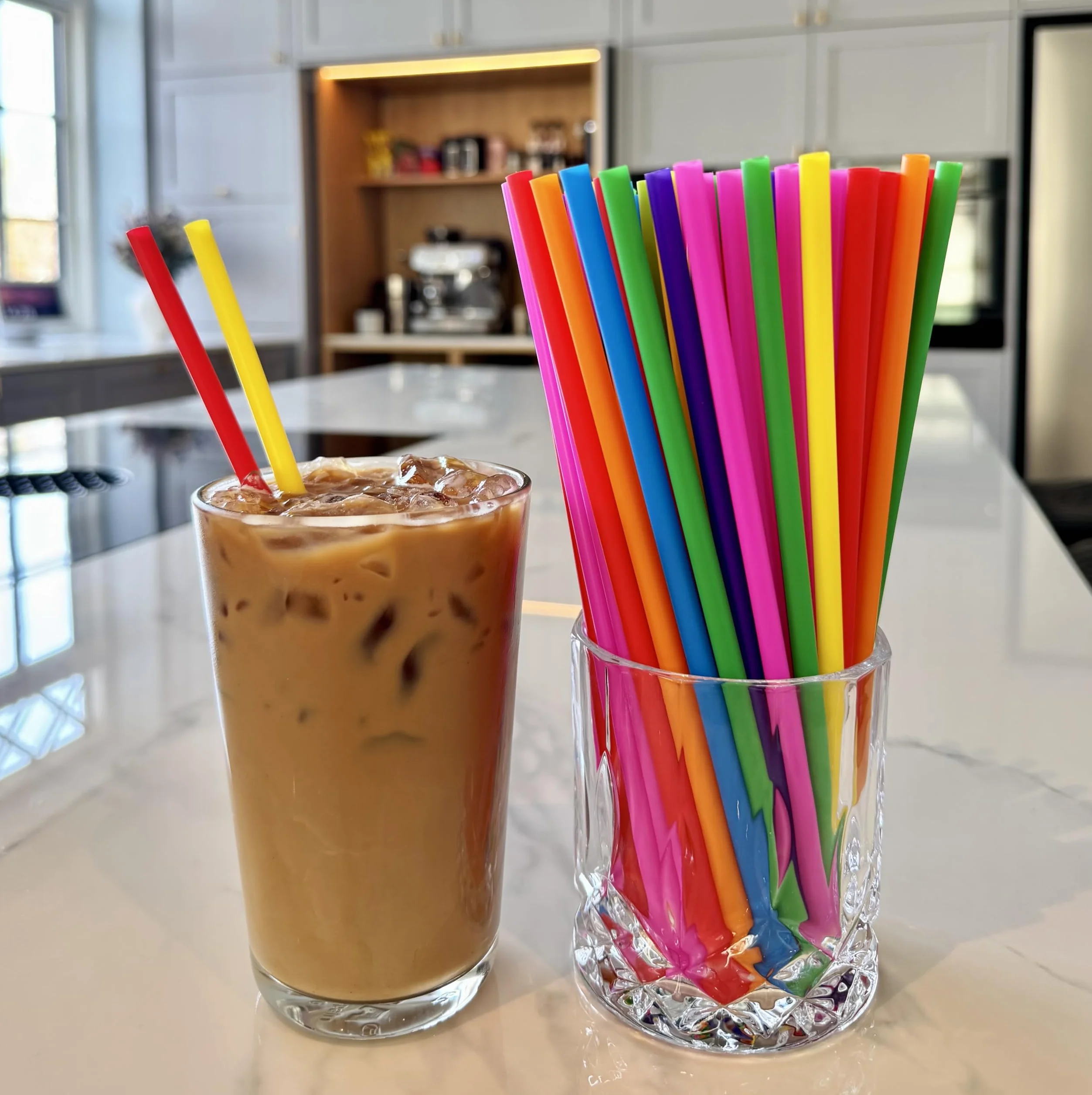Cannucce Riutilizzabili Multicolore Greenland 21 cm 6 mm con Scovolino per Cocktail Latte Succhi Tè