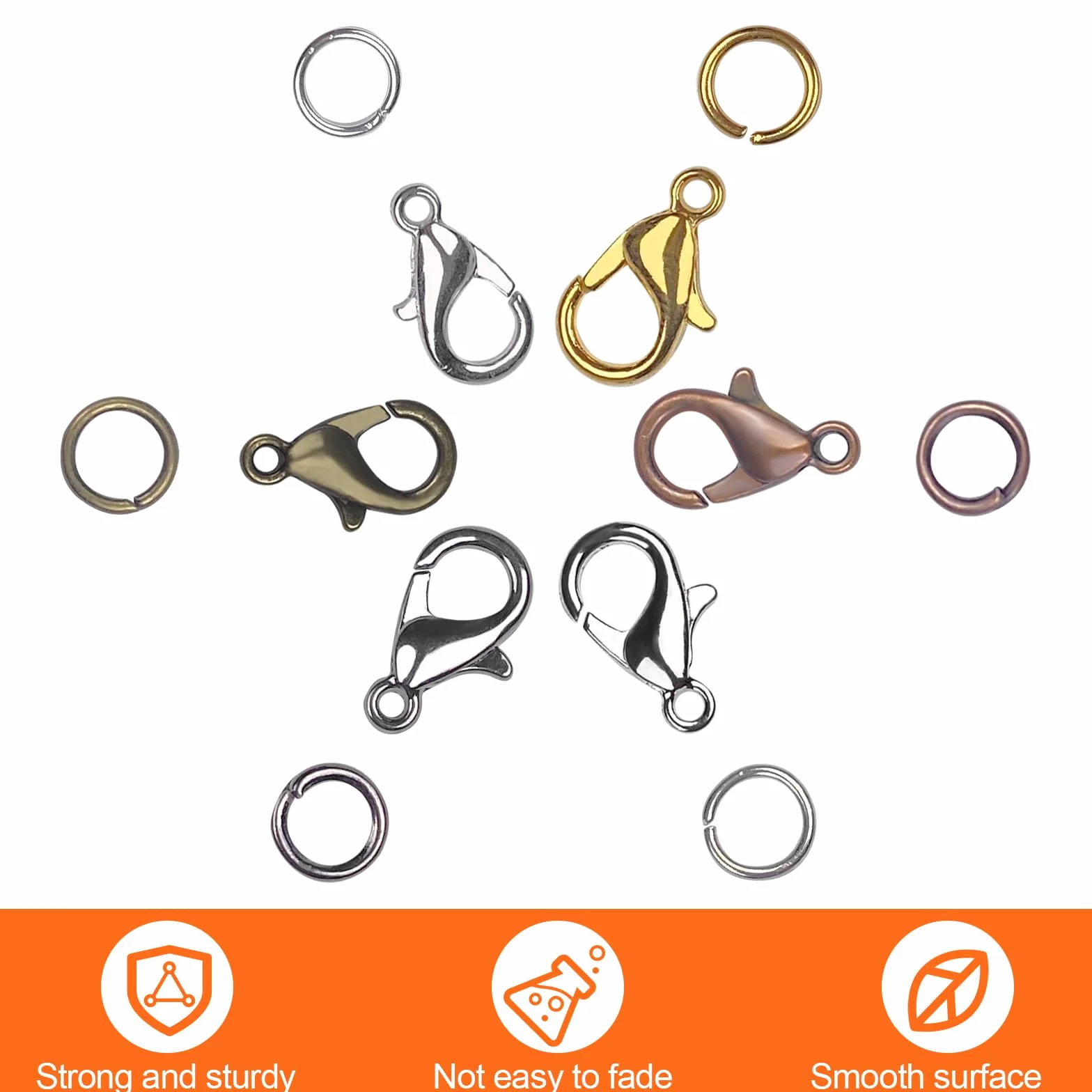 Avesteir 960 Pezzi chiusure per braccialetti set ganci collane con pinzetta pinza apriscatole 6 Colori