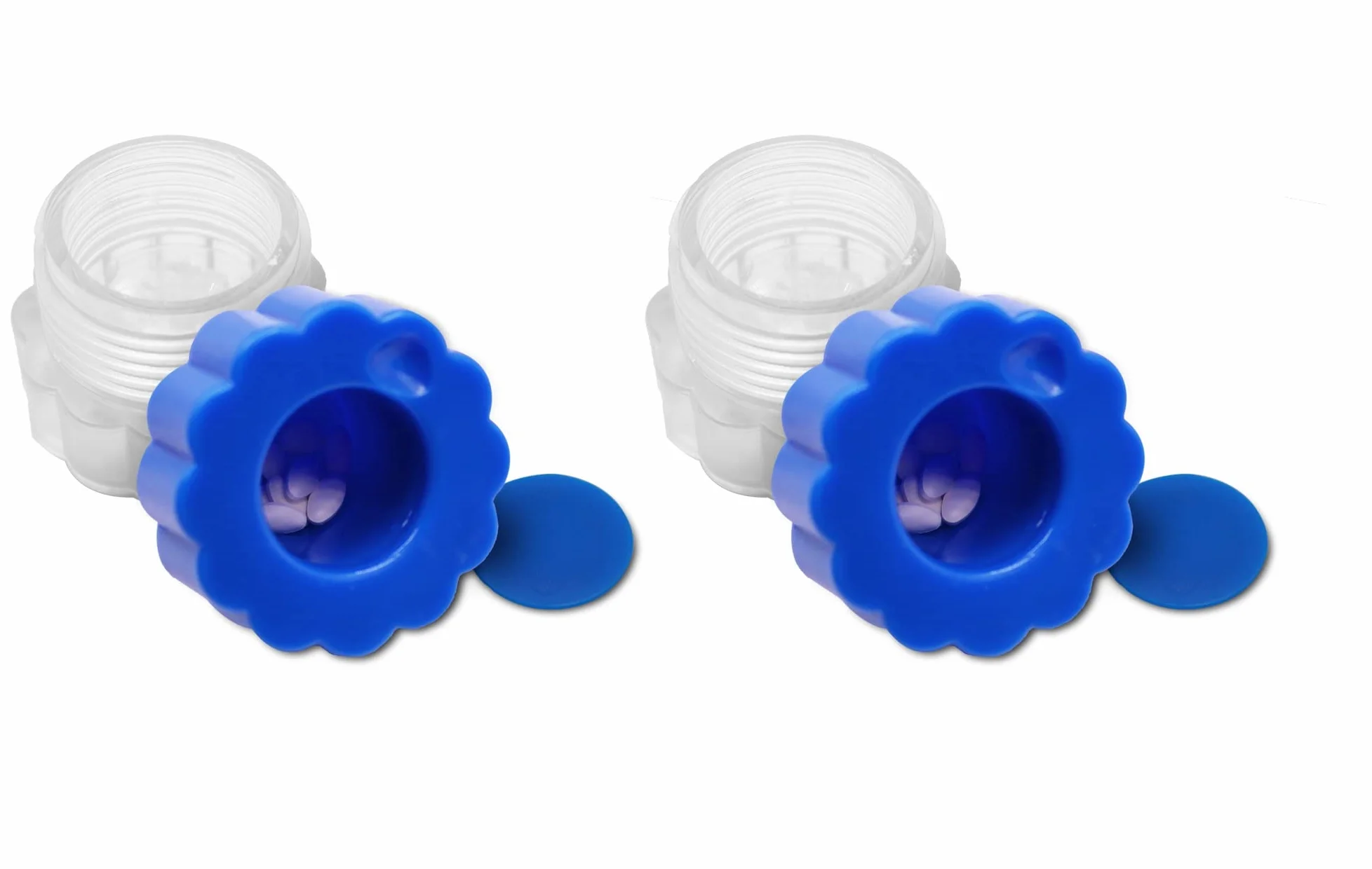 KMINA Frantoio Manuale per Pillole x2, Mortaio Portatile in Plastica, Schiaccia Pastiglie