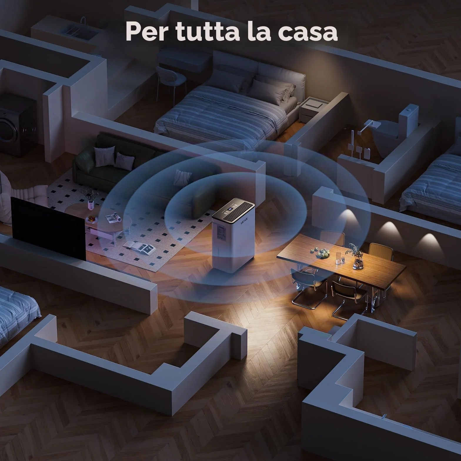 OKYUK Deumidificatore Casa Muffa 12 L, deumidificatore bagno, deumidificatore casa 2.5L, 35 m², con spegnimento automatico Timing 24H, ideale per camper, bagno, camera da letto, cantina (12L Bianco)