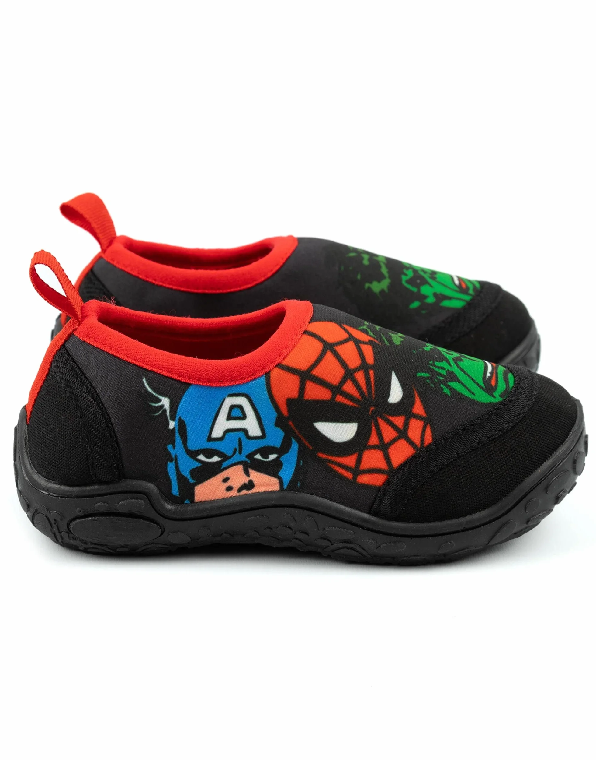 Marvel Scarpe da Bagno per Bambini Spider-Man Hulk Capitan America Supereroe Nero Rosso Acqua Resistenti Calzini Piscina