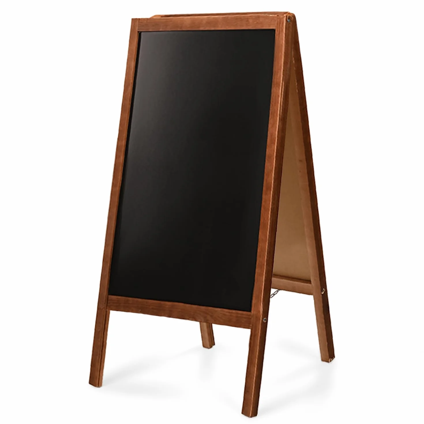 MG Design Cavalletto lavagna in legno 60 × 120 cm – bifacciale scrivibile, richiudibile e lavabile – cartello pubblicitario per ristoranti, negozi ed eventi
