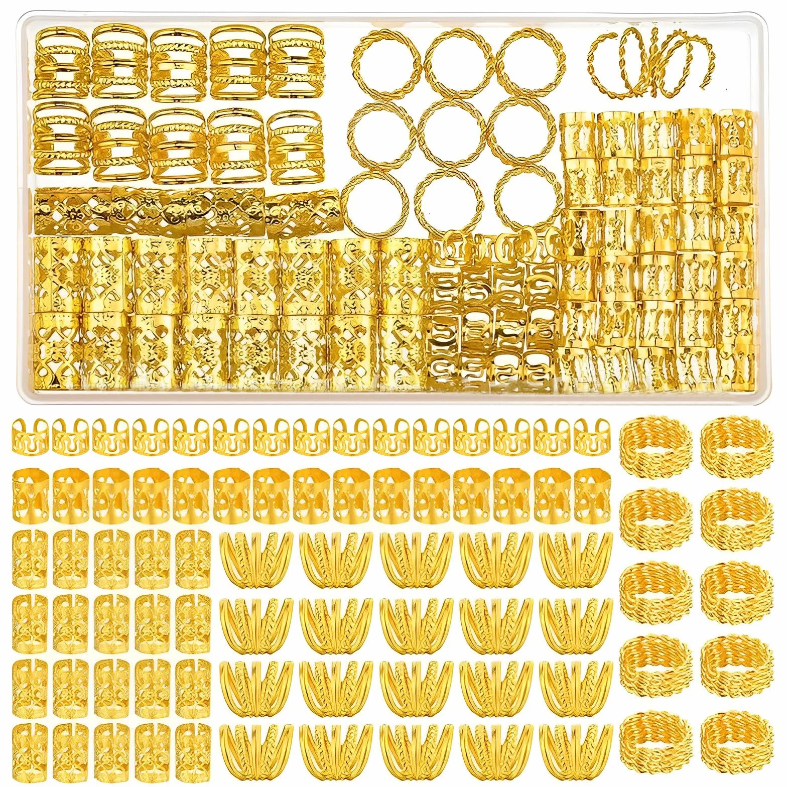 Pezzi Accessori Anelli Per Capelli Donna Oro Regolabili Gioielli Trecce